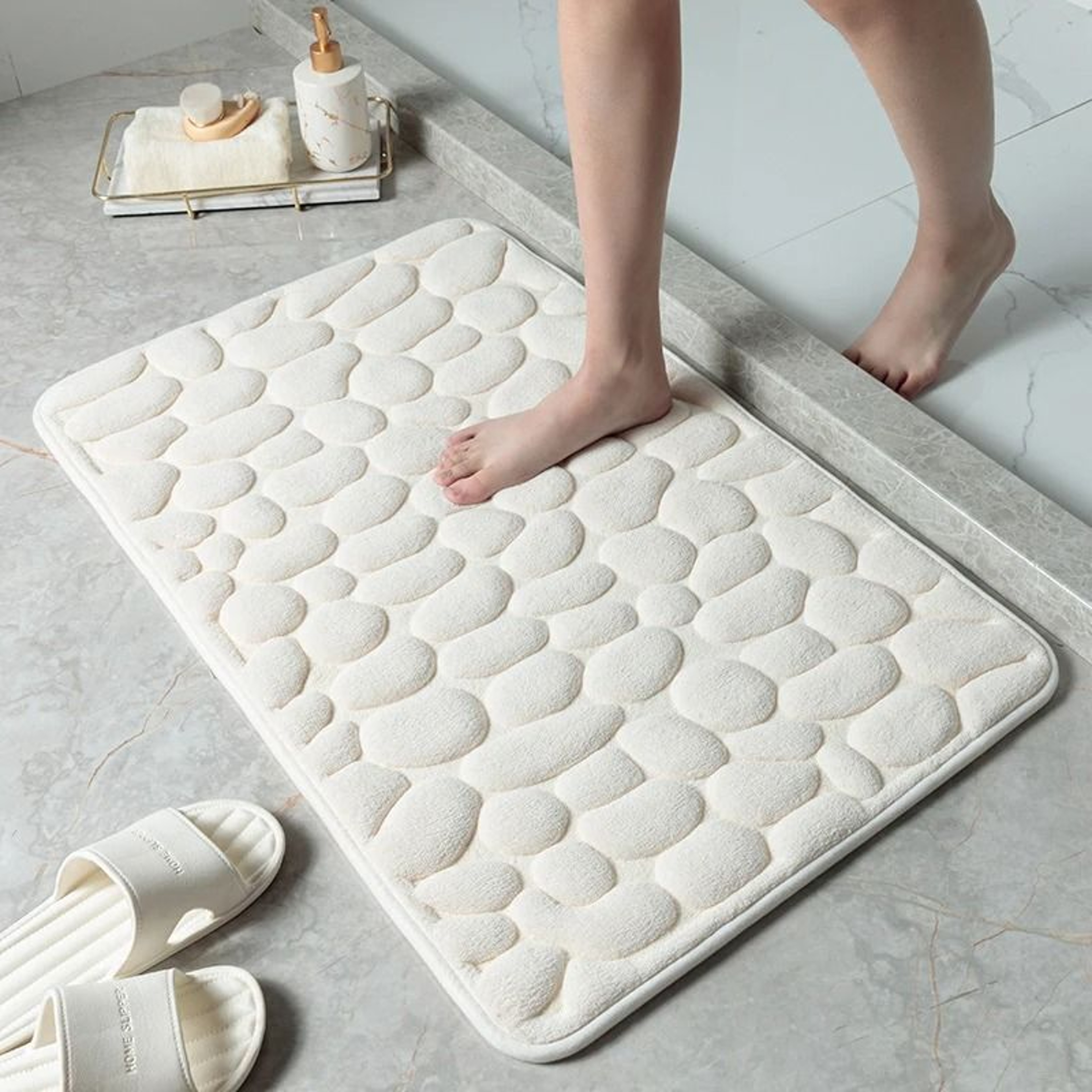 Thickened Memory Foam Coral Fleece Absorbent Bathroom Mat 40cm X 60cm 5