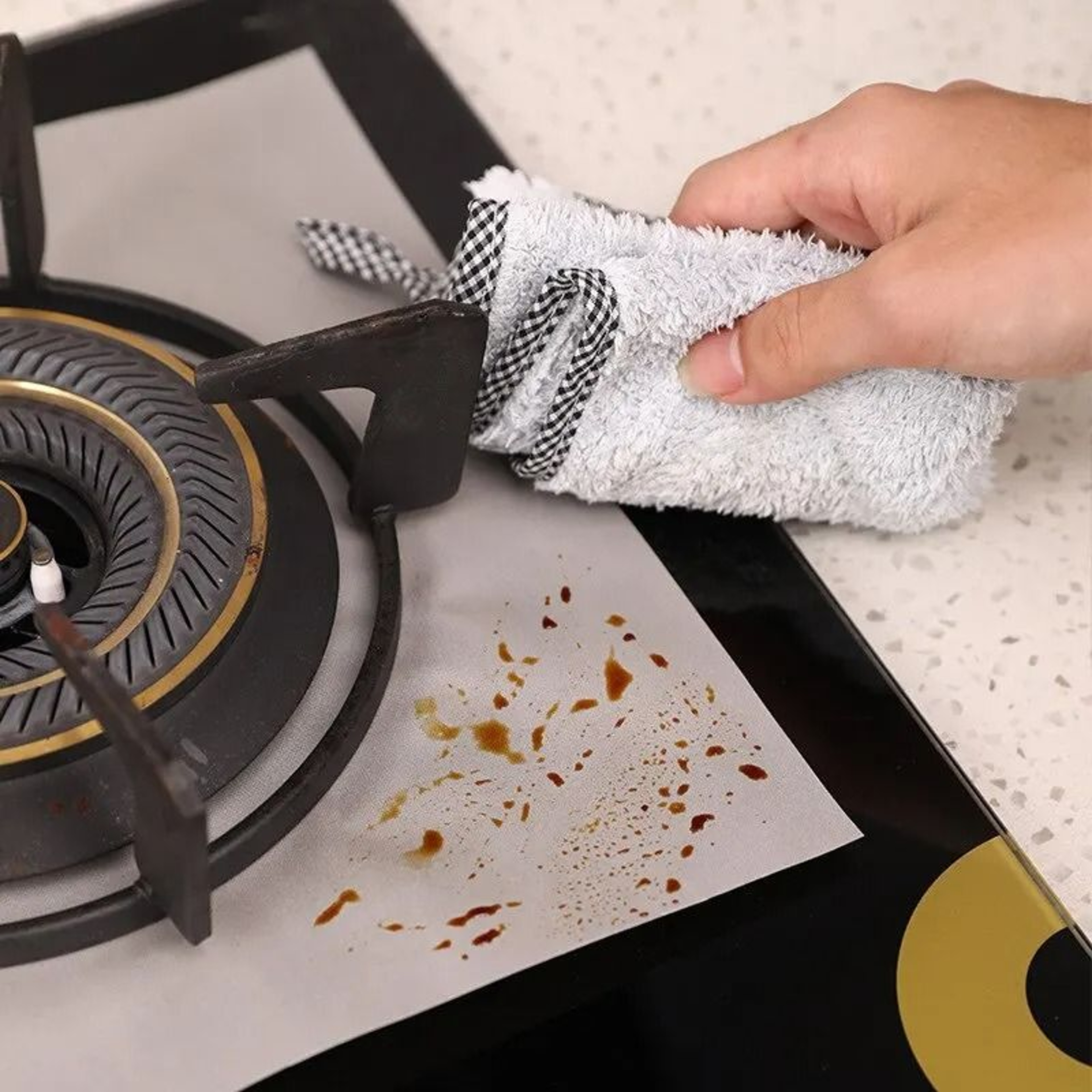 Thickened 27cm Kitchen Gas Stove Protector Pads  Reusable Stove Burner Cover Liners 1