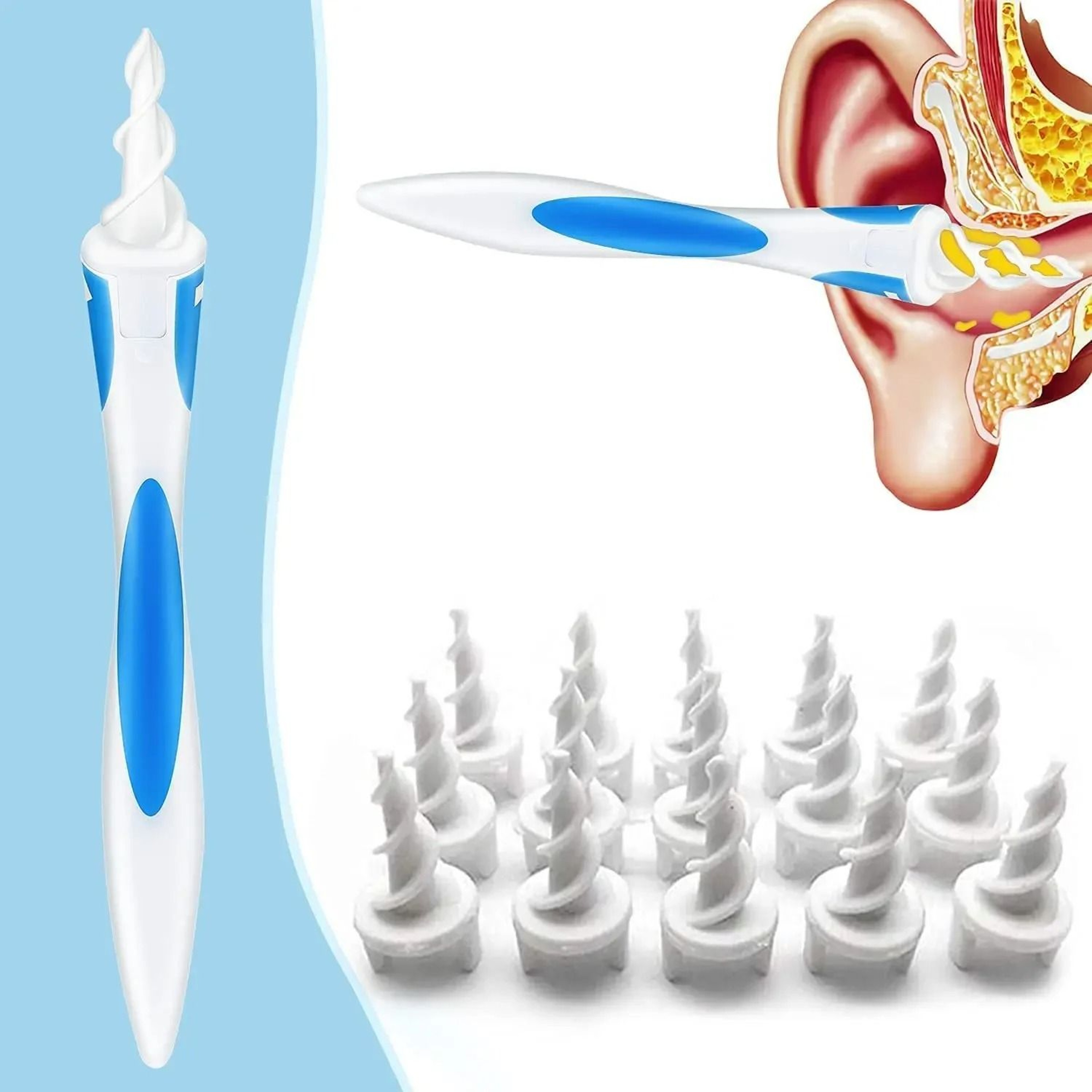 16Piece Portable Silicone Soft Spiral Ear Wax Cleaning  Hygiene Removal Kit 6