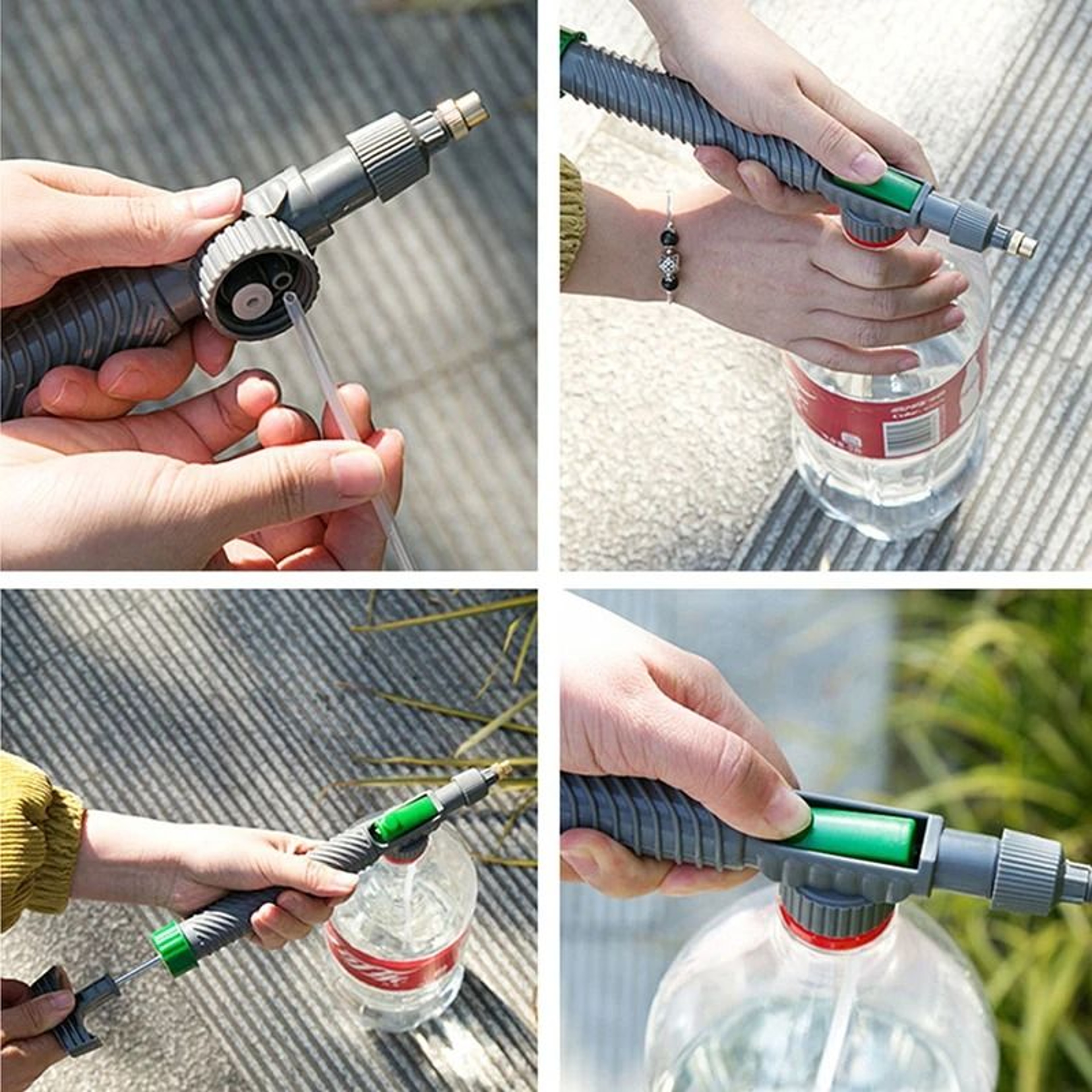 HighPressure Beverage Bottle Spray Nozzle  Adjustable Gardening Watering Attachment 4