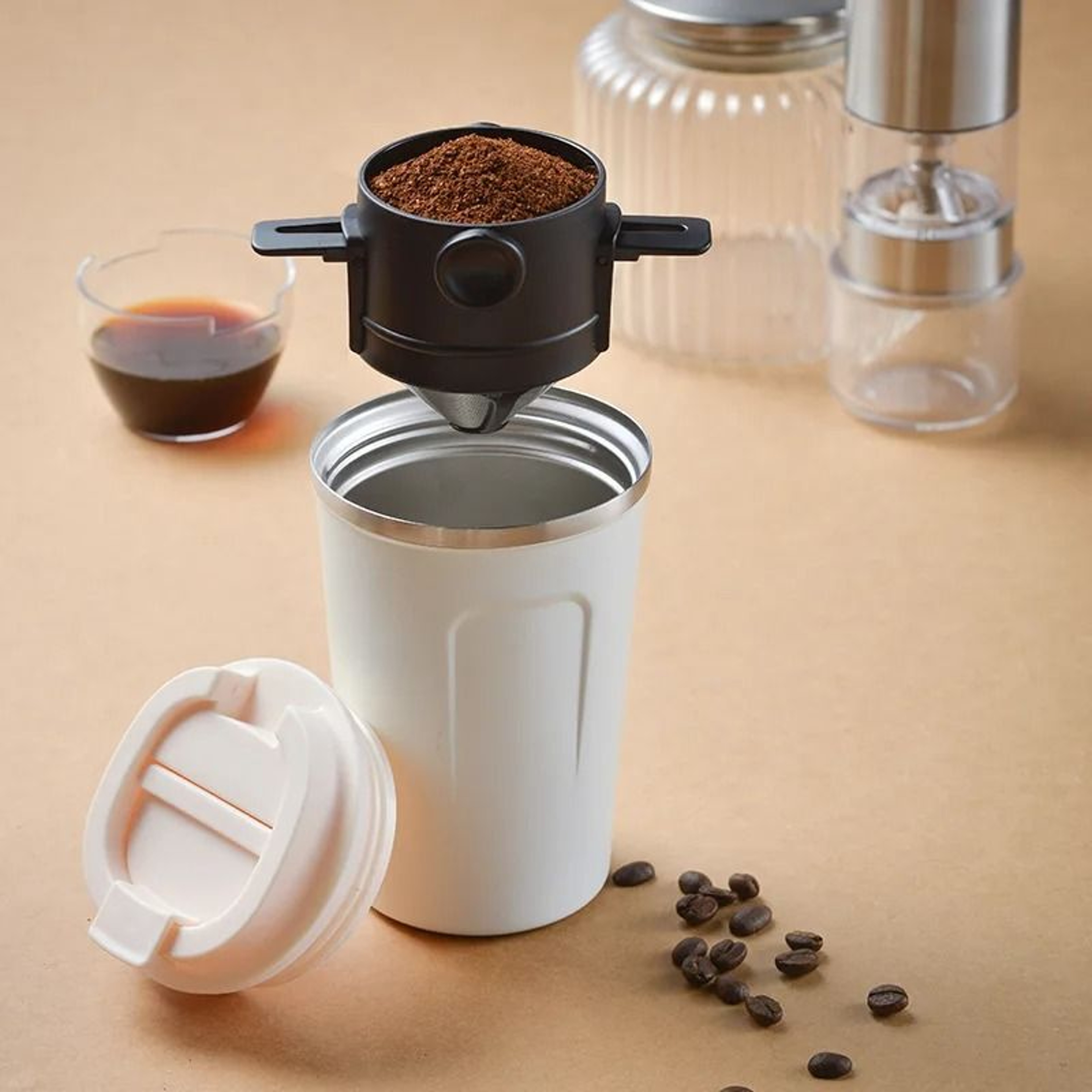 Collapsible Stainless Steel Coffee Dripper  Portable Reusable Tea Funnel Filter Holder 2