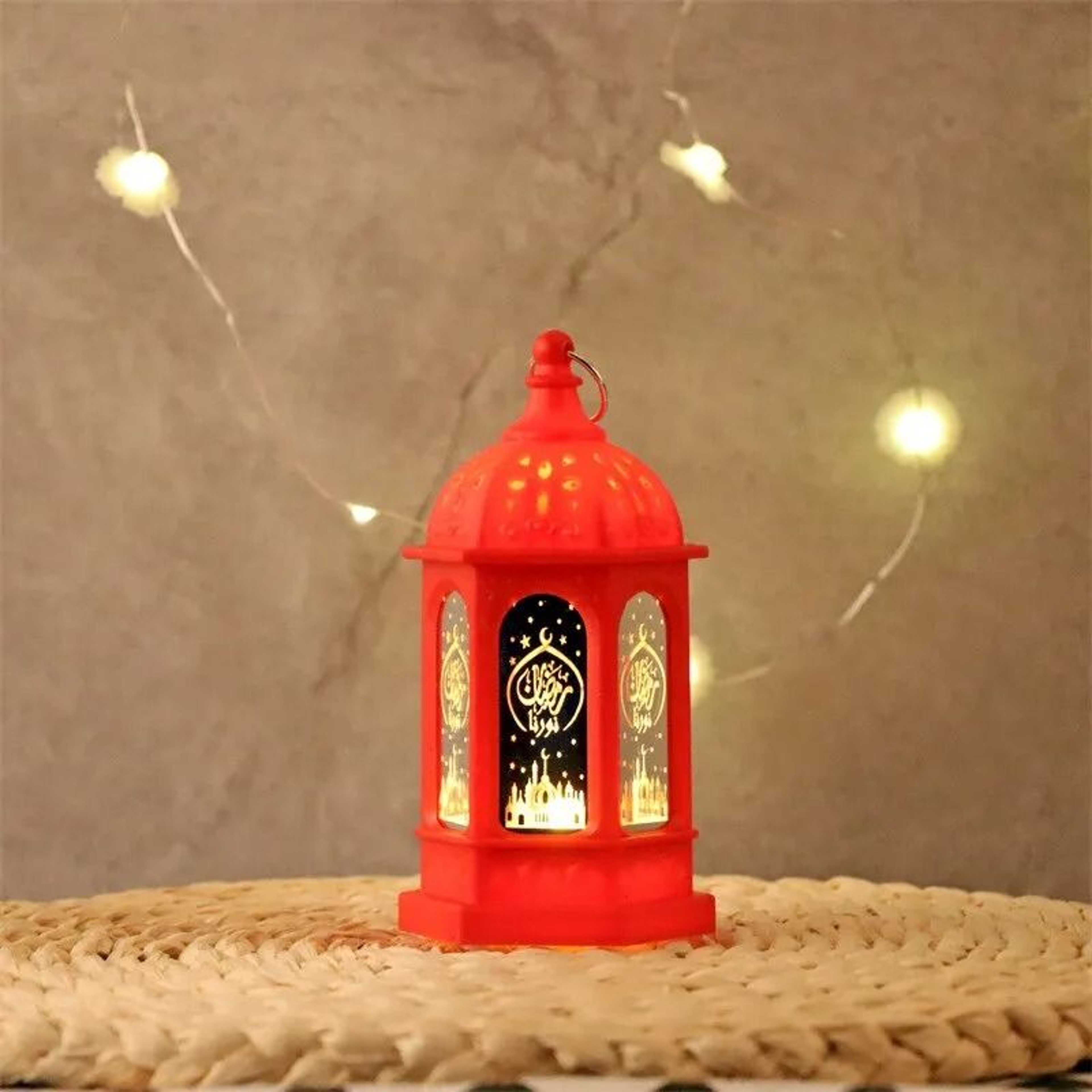 Eid Mubarak Decorative LED Wind Lantern  Ramadan Table Ornament 8