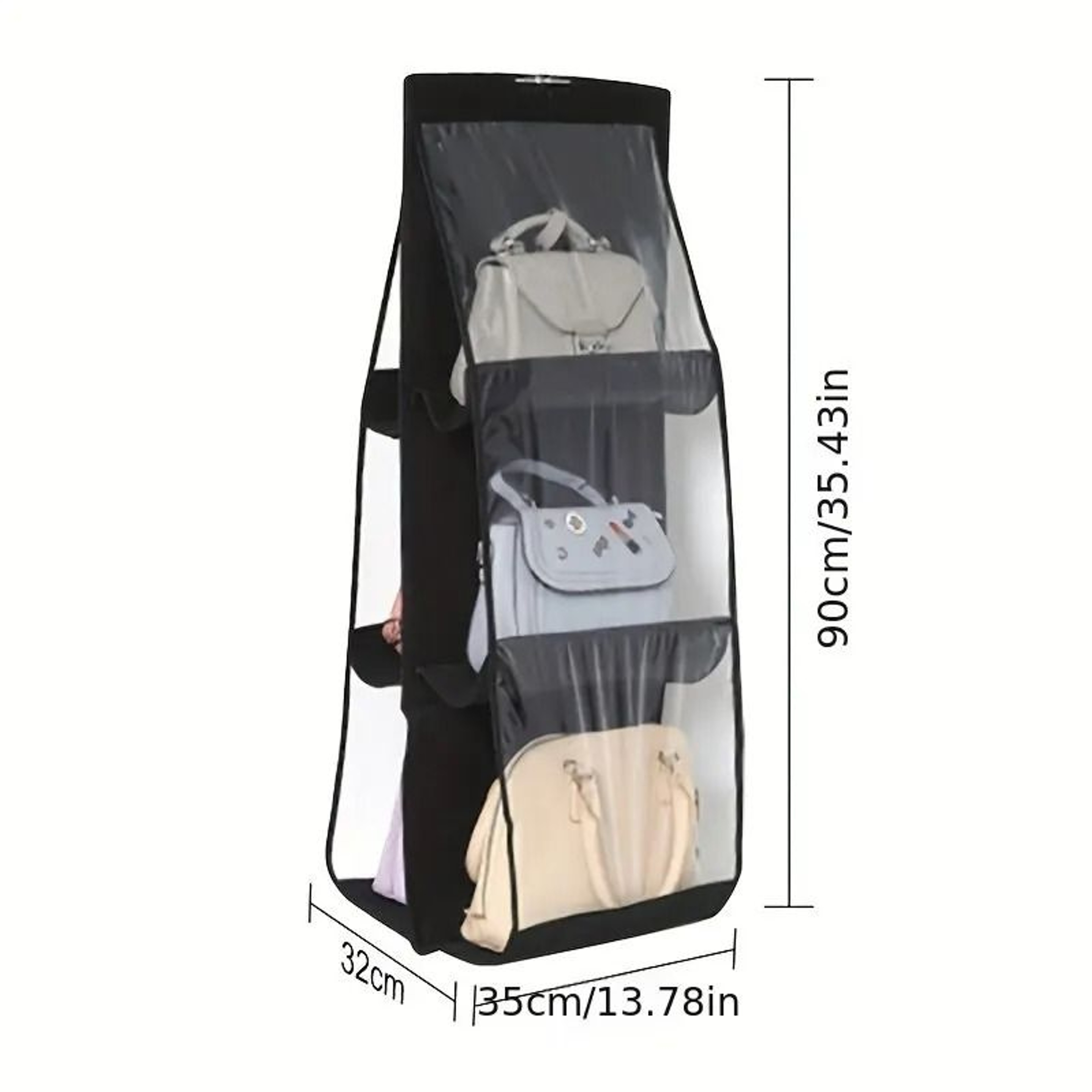 6Pocket Hanging Handbag Organizer  Foldable Closet Purse Storage Holder 5