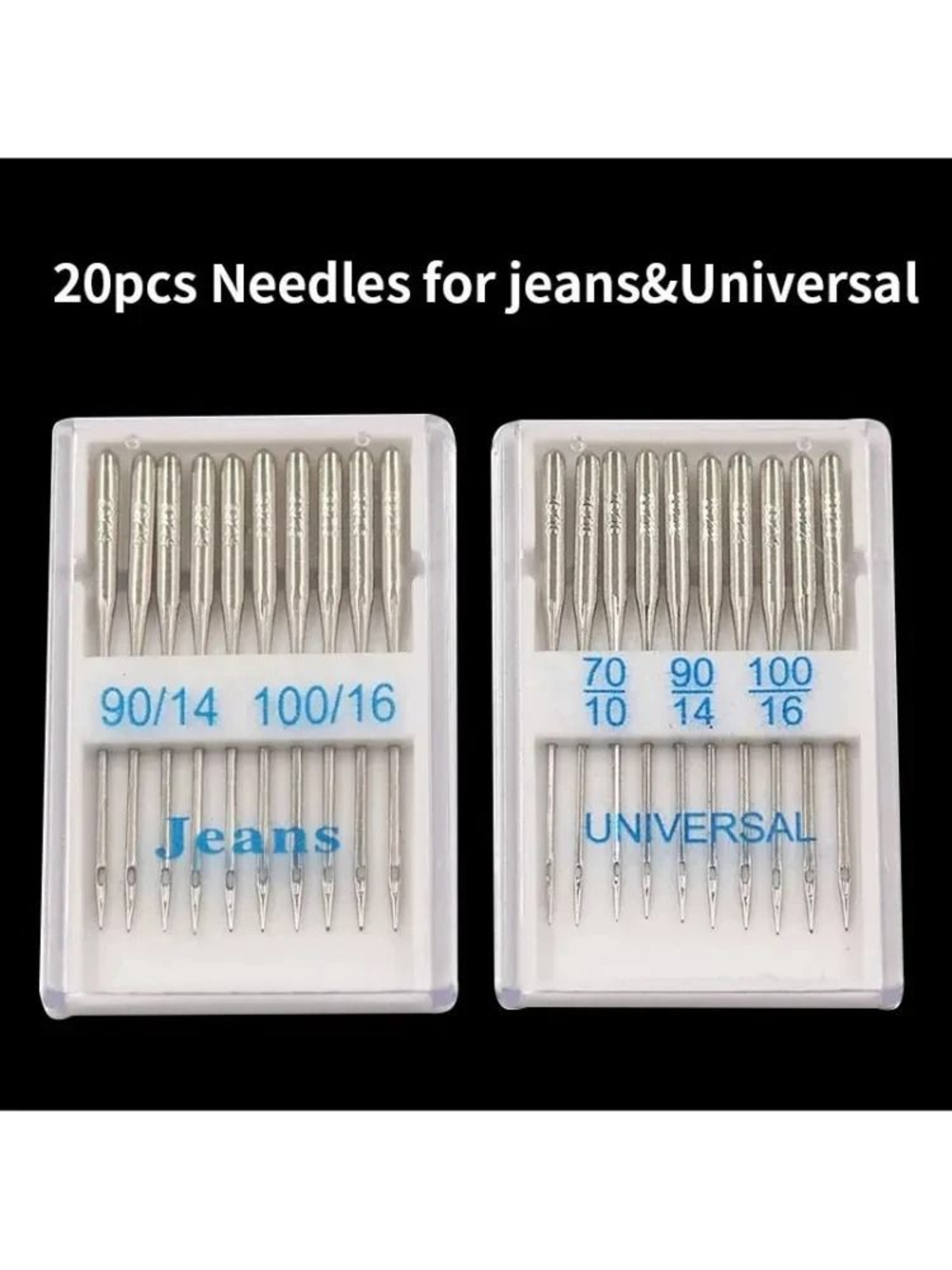 20Piece Universal Sewing Machine Needles Set For Heavy Fabrics Denim  Stretch Knits 5