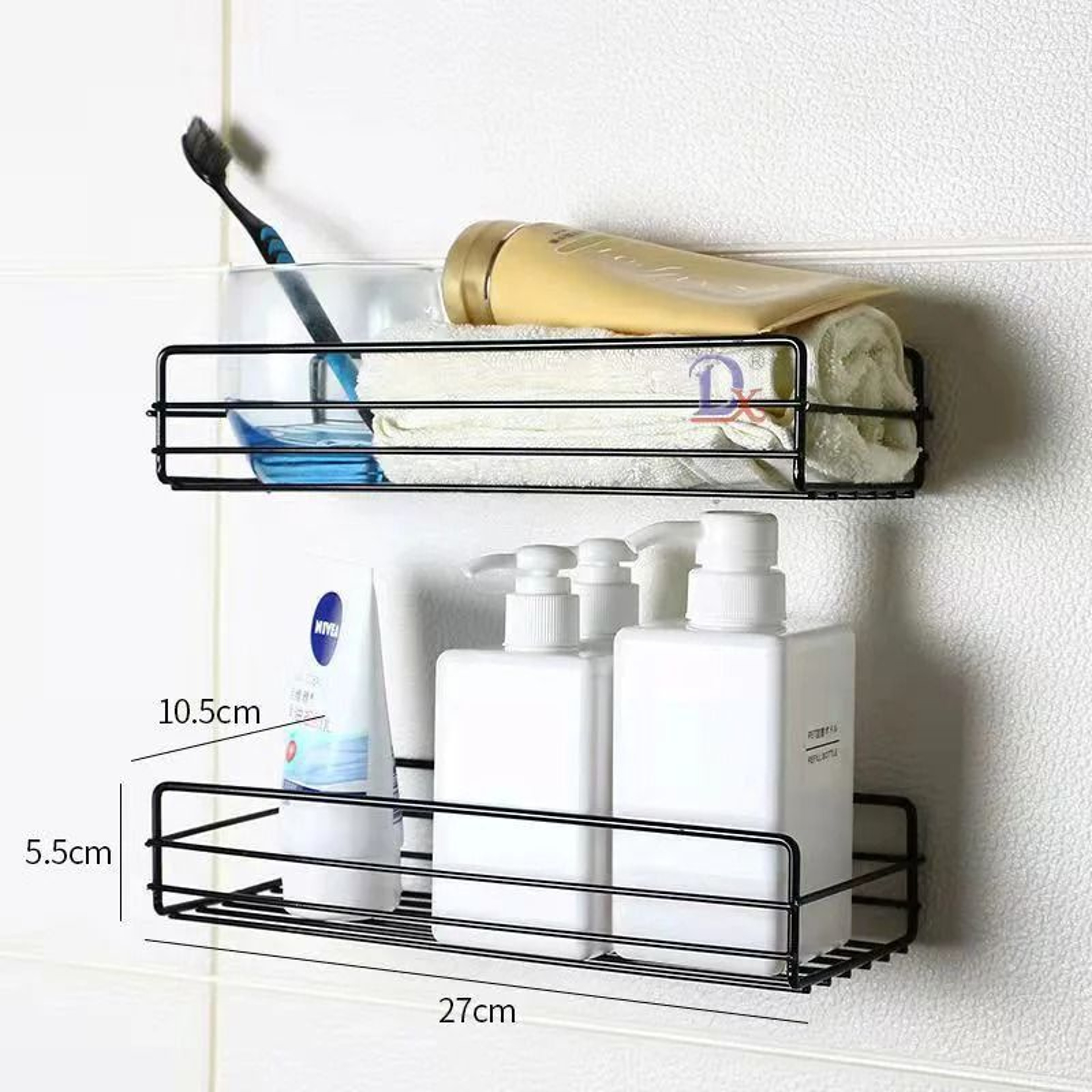 PunchFree Iron Corner Bathroom Storage Rack  HeavyDuty Wall Caddy 1