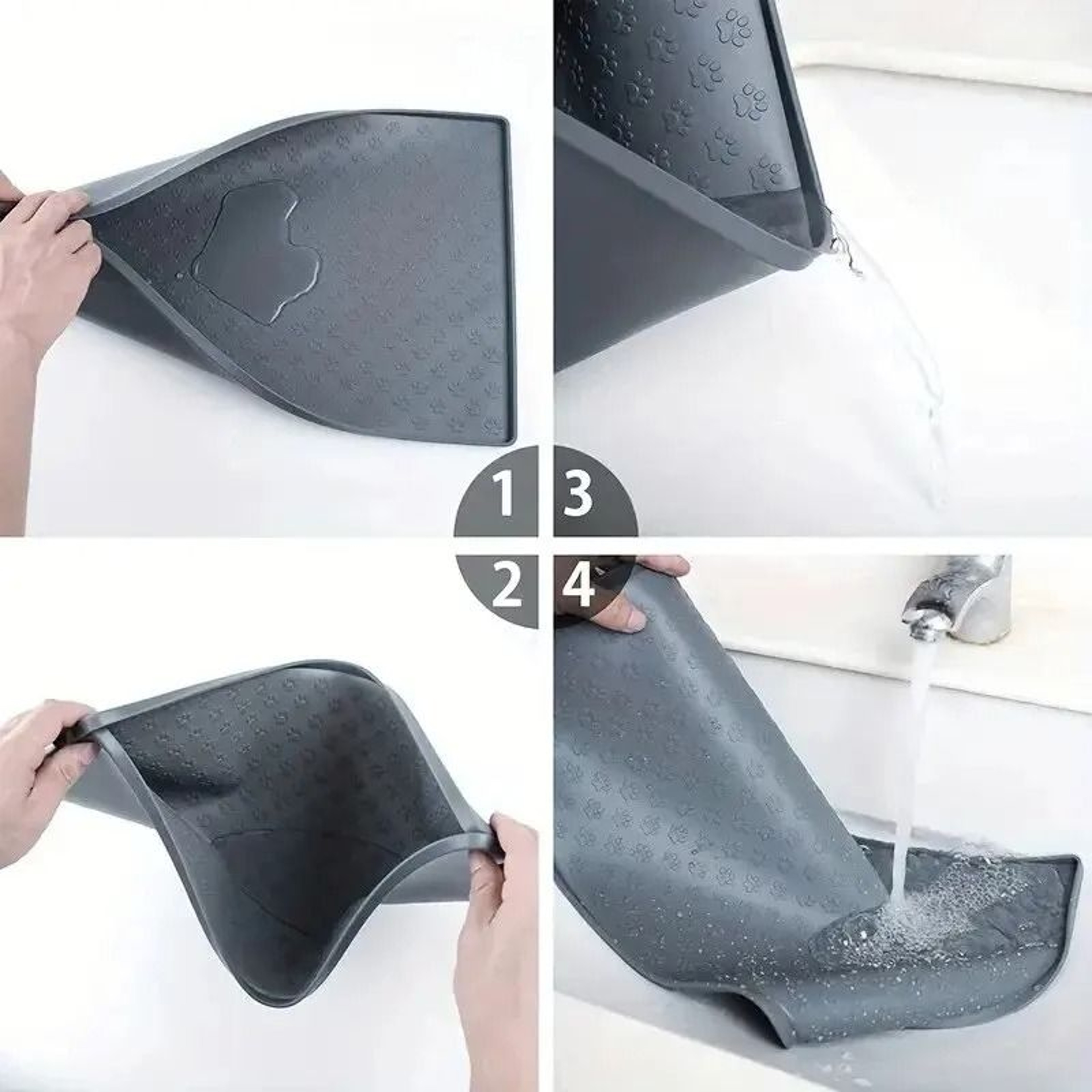 NonSpill Foldable Silicone Pet Placemat  Waterproof AntiSlip Food  Water Bowl Mat 4