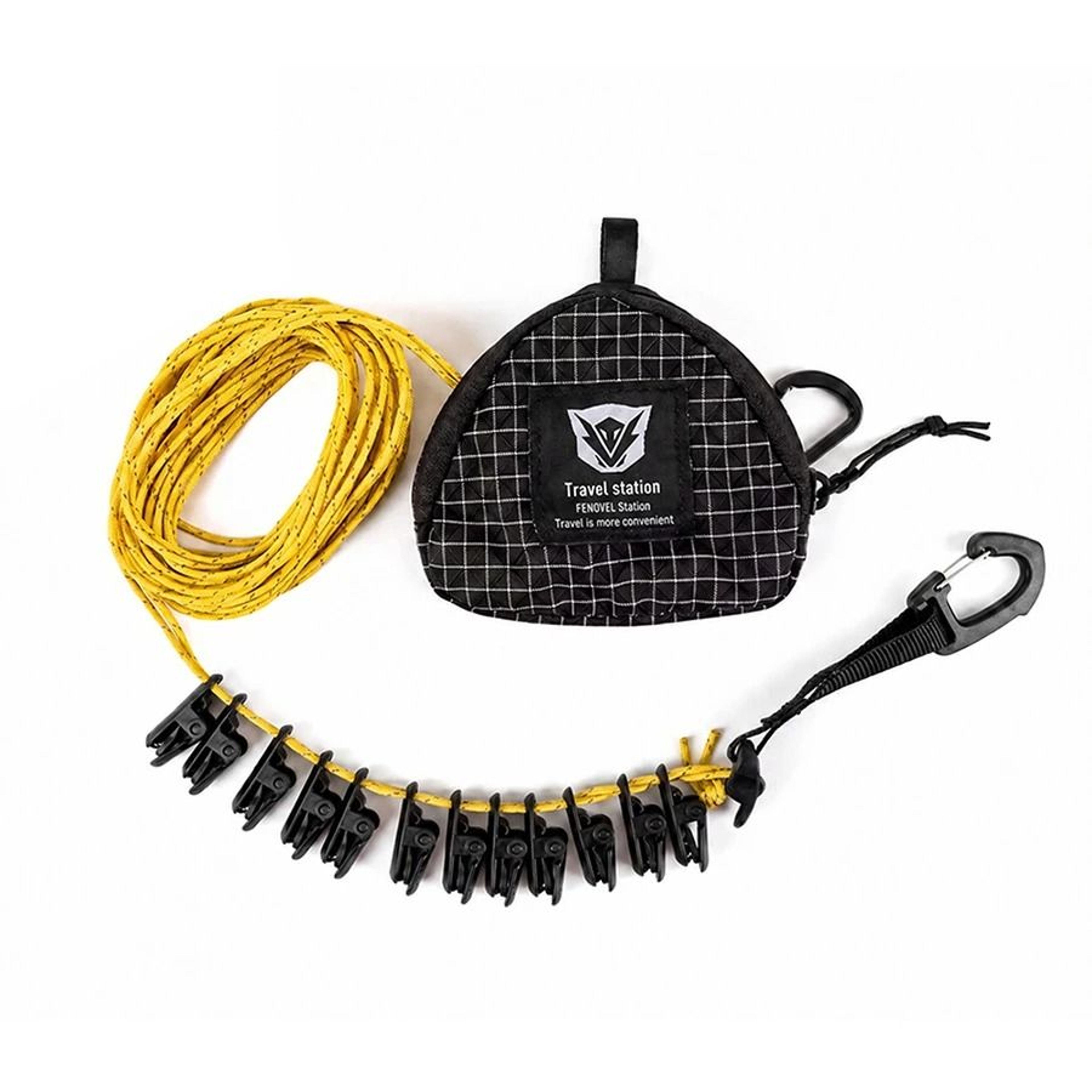 Adjustable Windproof Outdoor Clothesline With Clips  Portable Camping  Travel Laundry Drying Rope 6