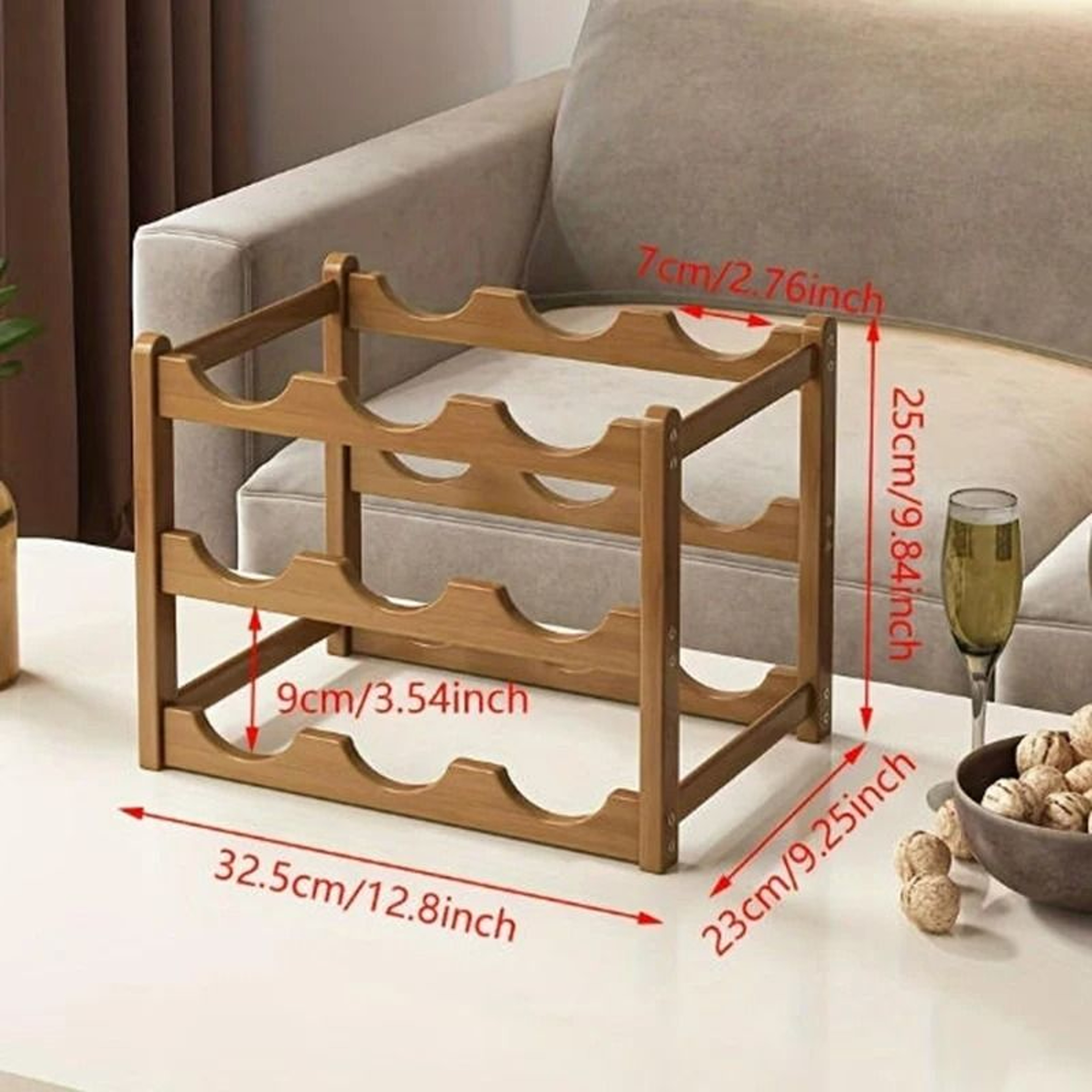 Creative Household Grid Red Wine Rack  Decorative Tabletop Bottle Storage Display 8