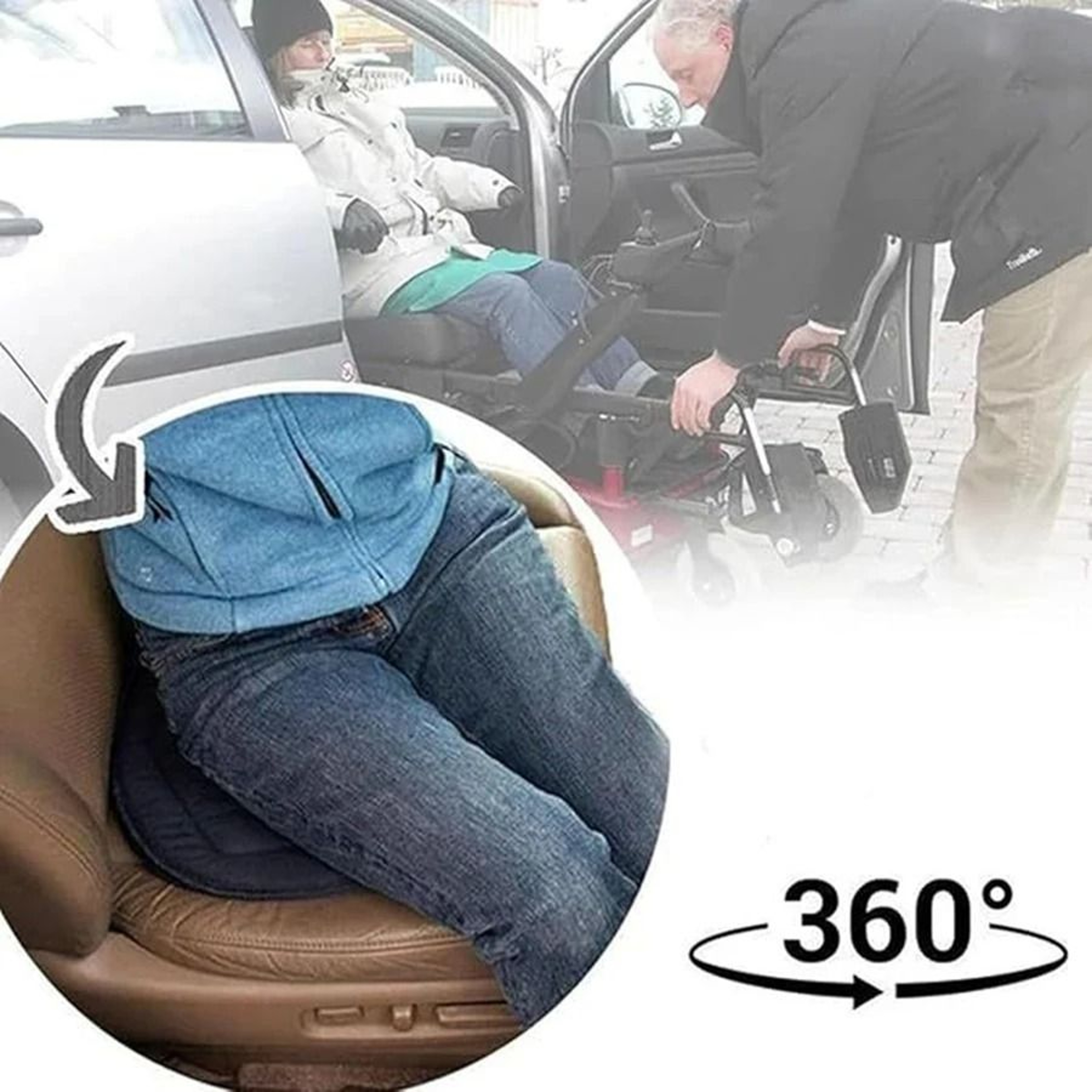 360 Rotatable Car Seat Cushion  Multifunctional Swivel Mobility Pad For Elderly  Pregnant Women 4