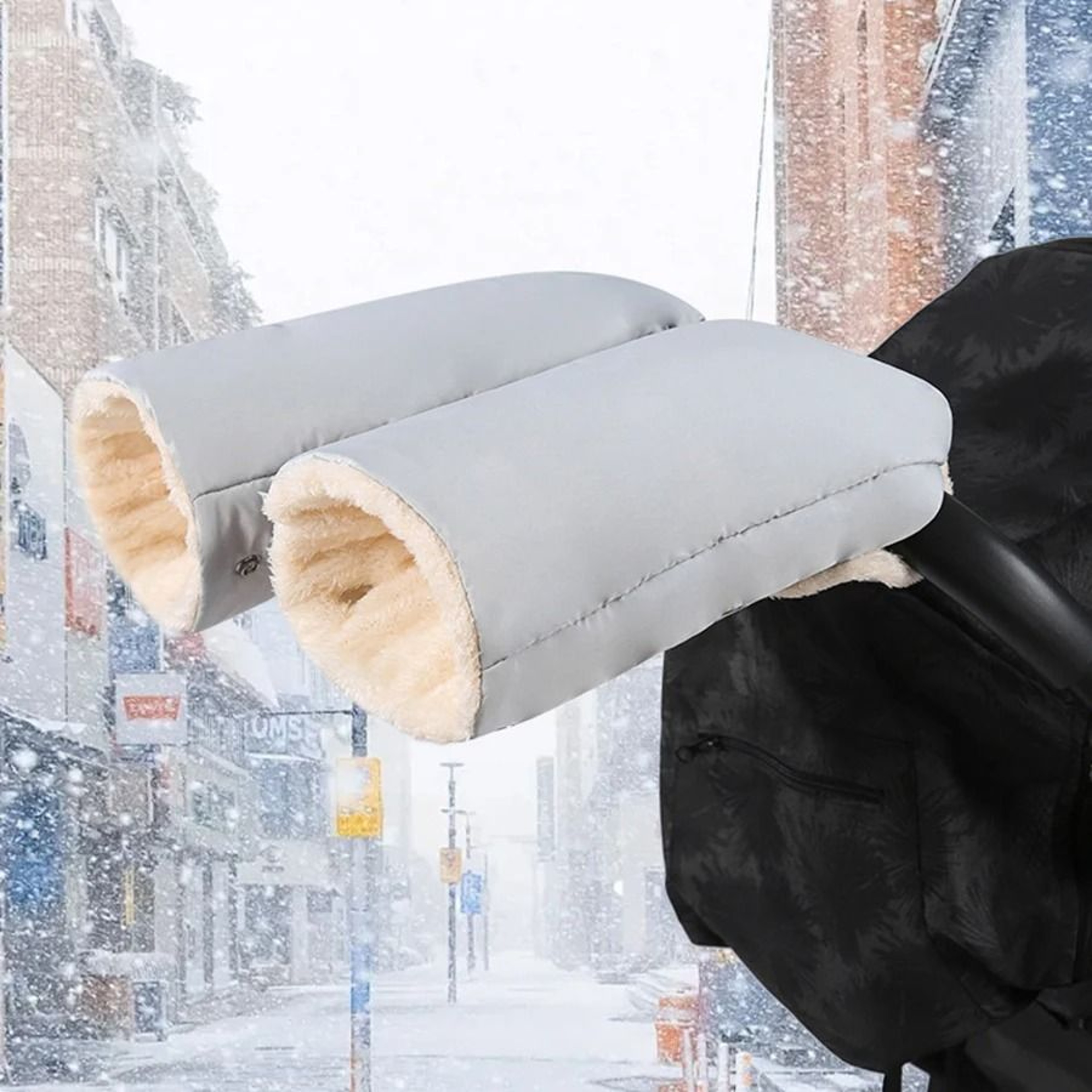 Universal Winter Stroller Gloves  Waterproof  Windproof Thermal Fleece Pram Hand Muffs 2
