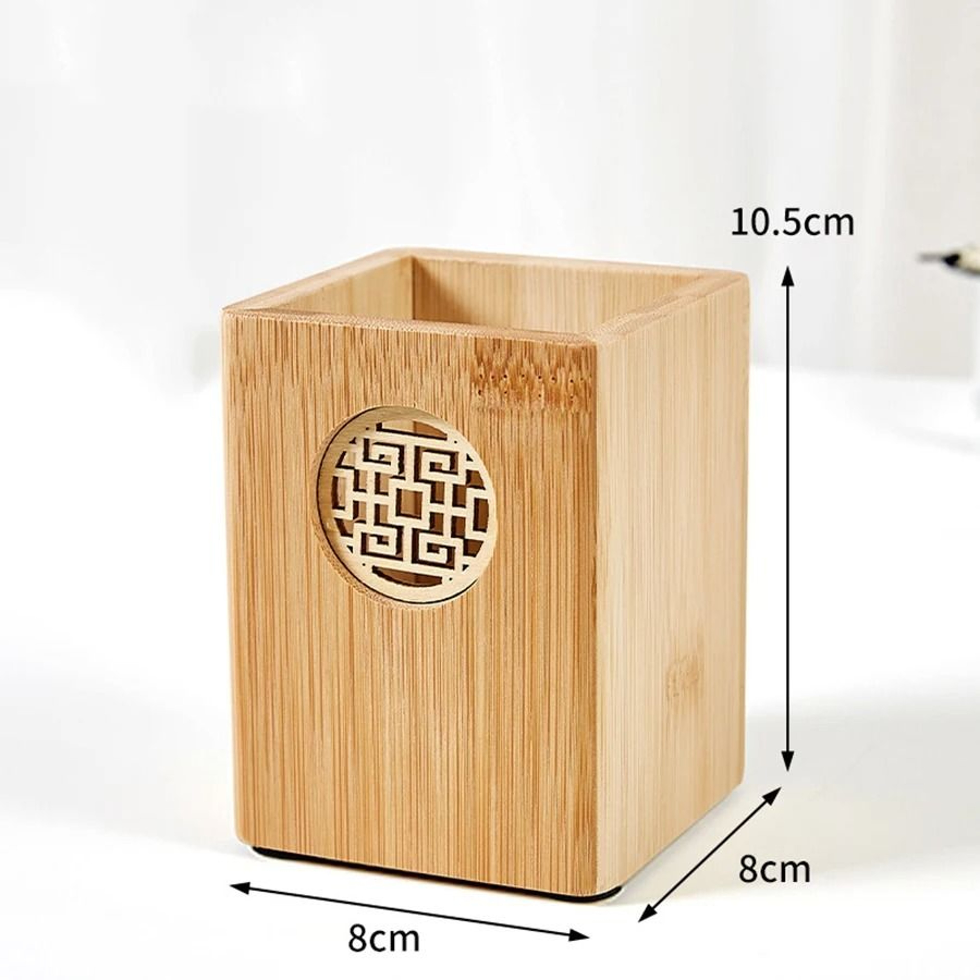 Solid Wood Multifunctional Pen Holder  Retro Desktop Organizer  Office Pencil Storage Box 4