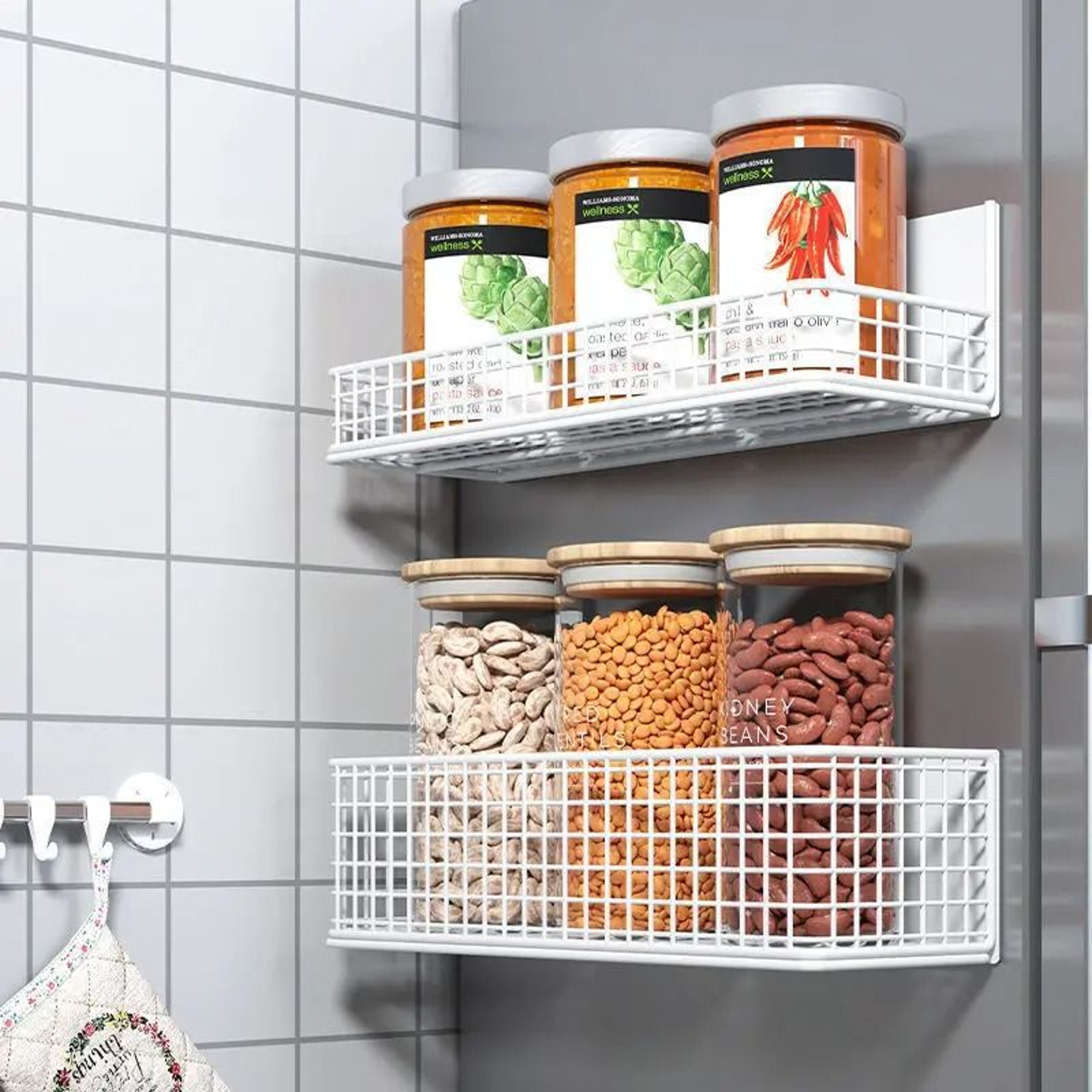 Strong Magnetic Spice Rack  NoDrill Refrigerator  Microwave Storage Organizer 1
