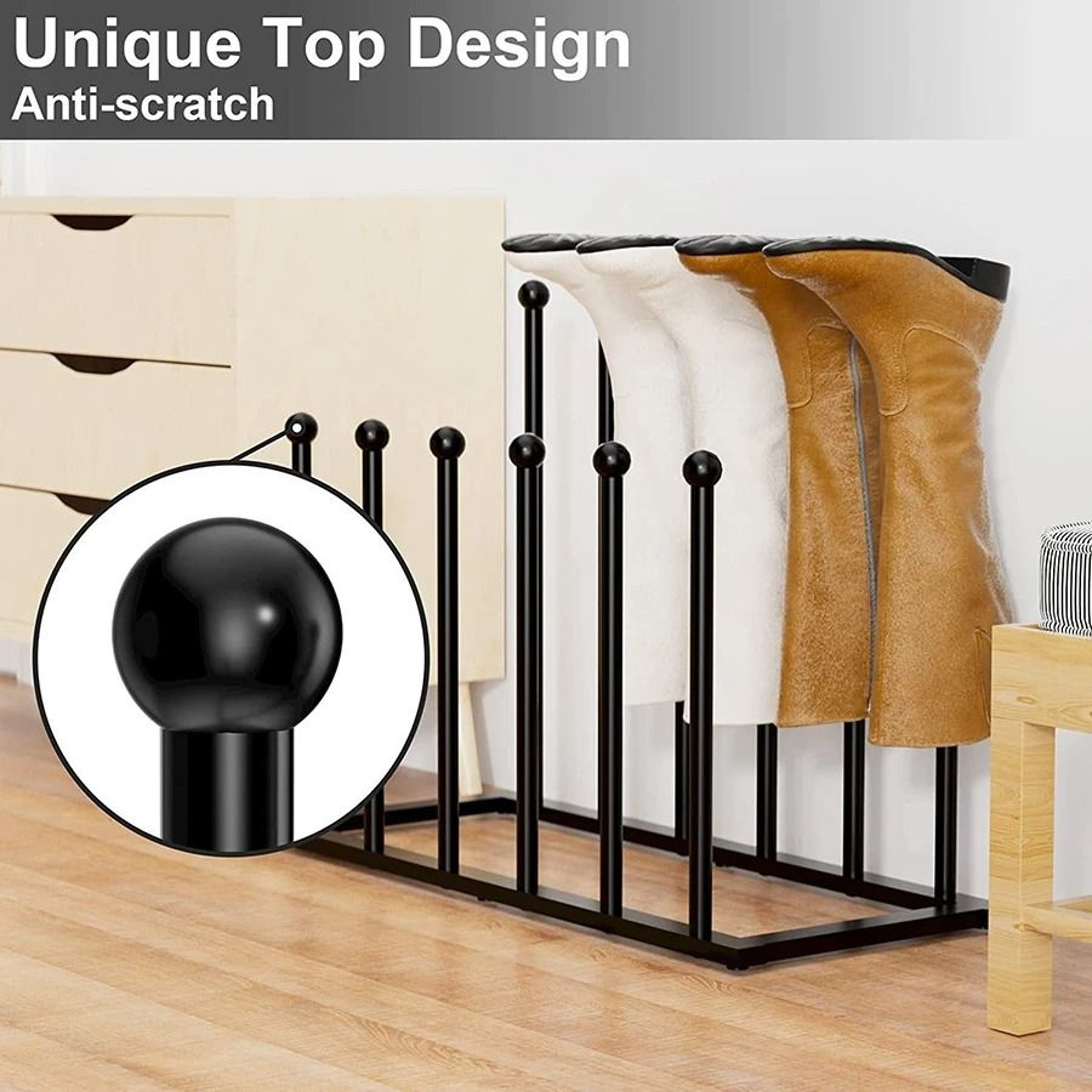 Vertical Metal Boot Rack  Tall Boot Drying Organizer For Entryway  Closet 3