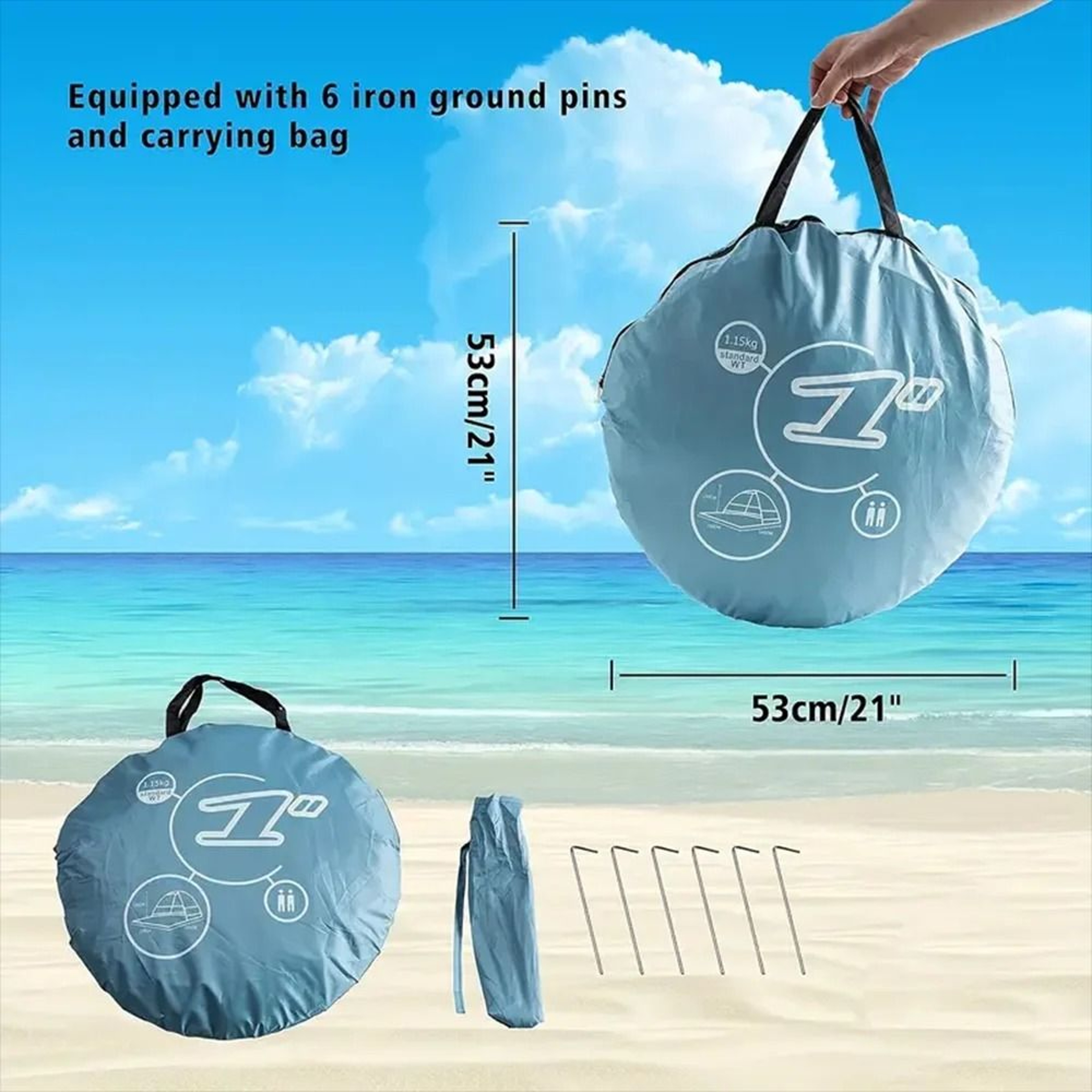 Quick SetUp Pop Up Beach Tent  Portable Sun Shade Shelter  Camping Canopy 2