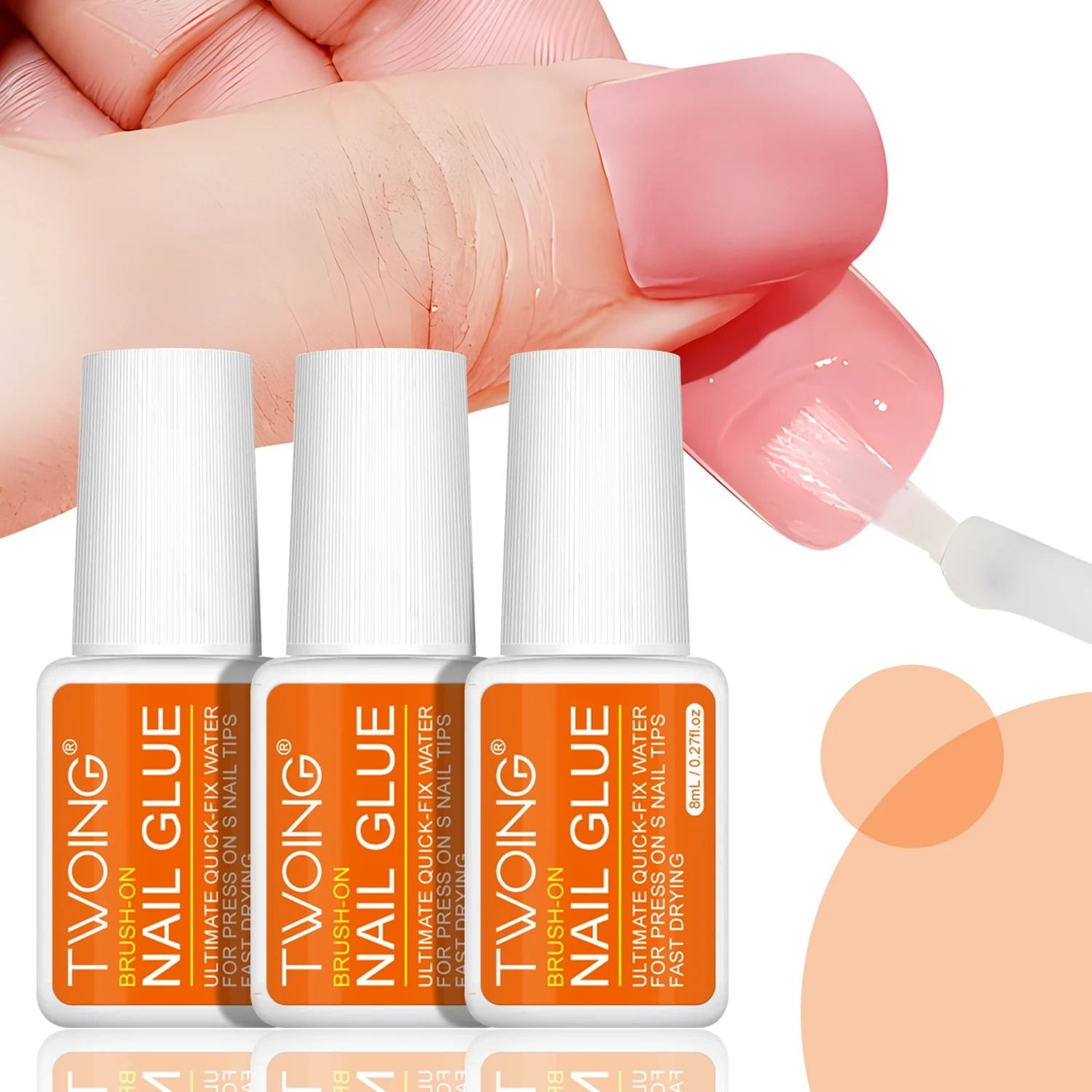 Twoing Waterproof Liquid Nail Glue  FastDrying  LongLasting Adhesive For Fake  Acrylic Nails 0