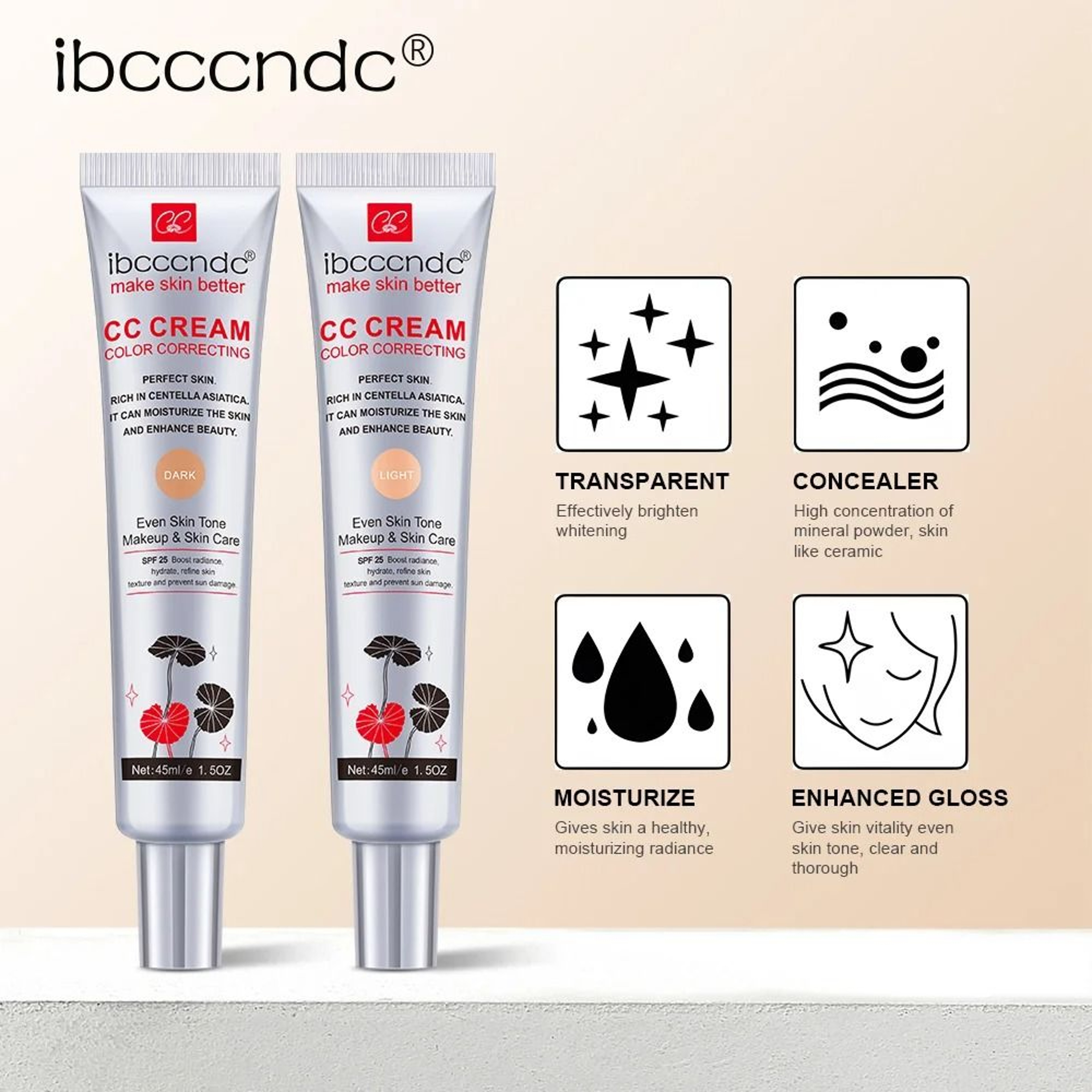 Waterproof Moisturizing CC Cream  Color Correcting  LongLasting Foundation Primer 2