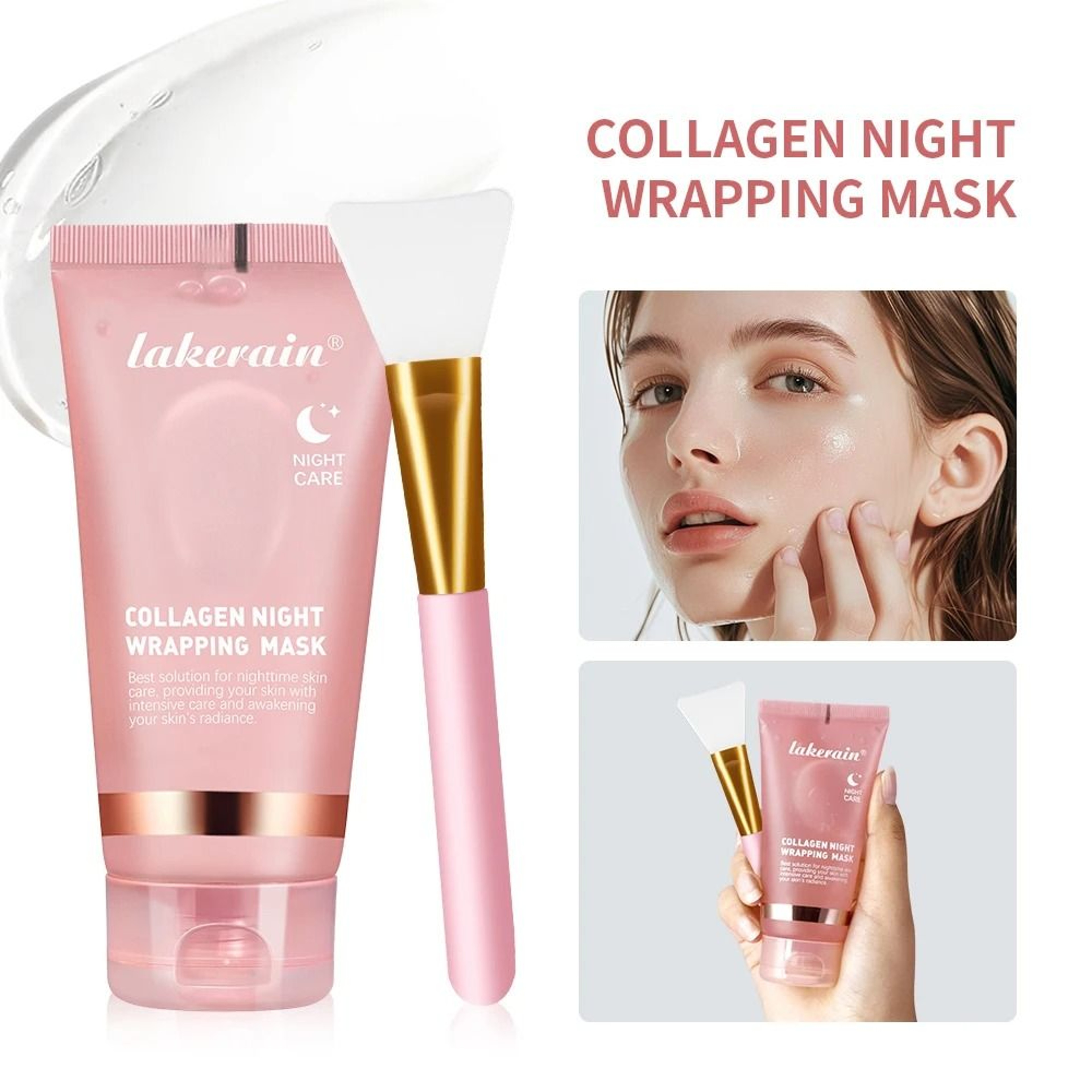 Korean Deep Collagen PeelOff Mask  BioCollagen Night Wrapping Mask For Lifting  Wrinkle Care 8