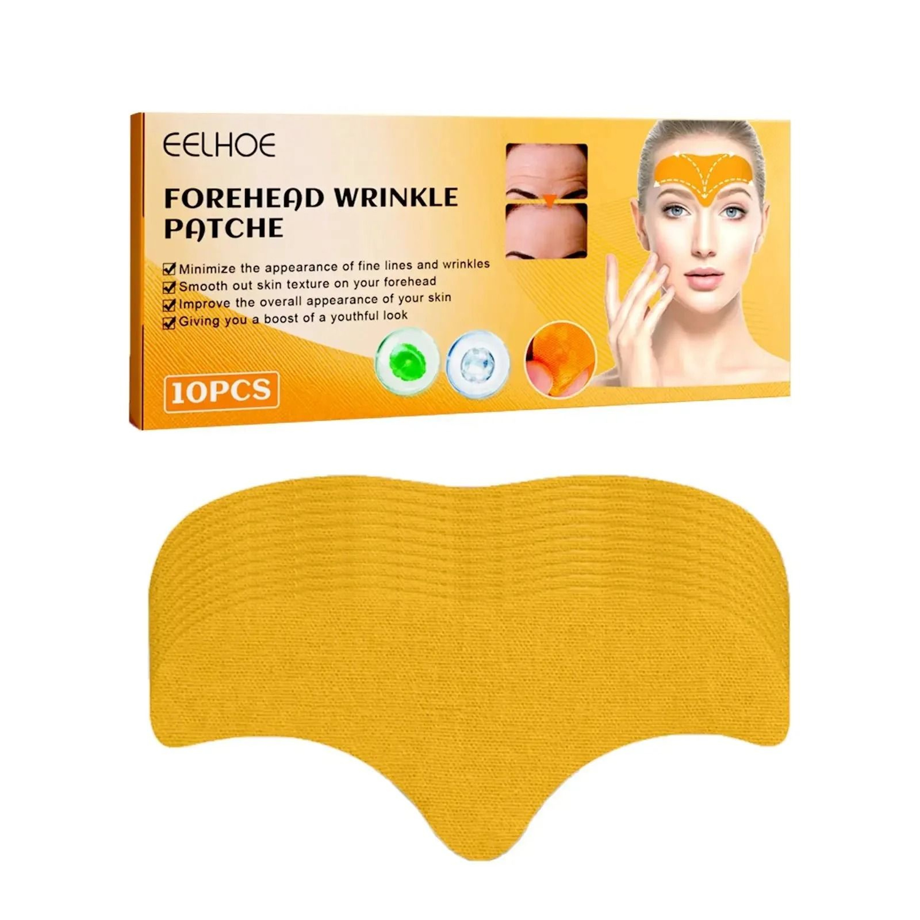 10Piece Forehead Wrinkle Gel Patch Set  Hydrolyzed Collagen Firming  Smooth AntiAging Mask Stickers 6
