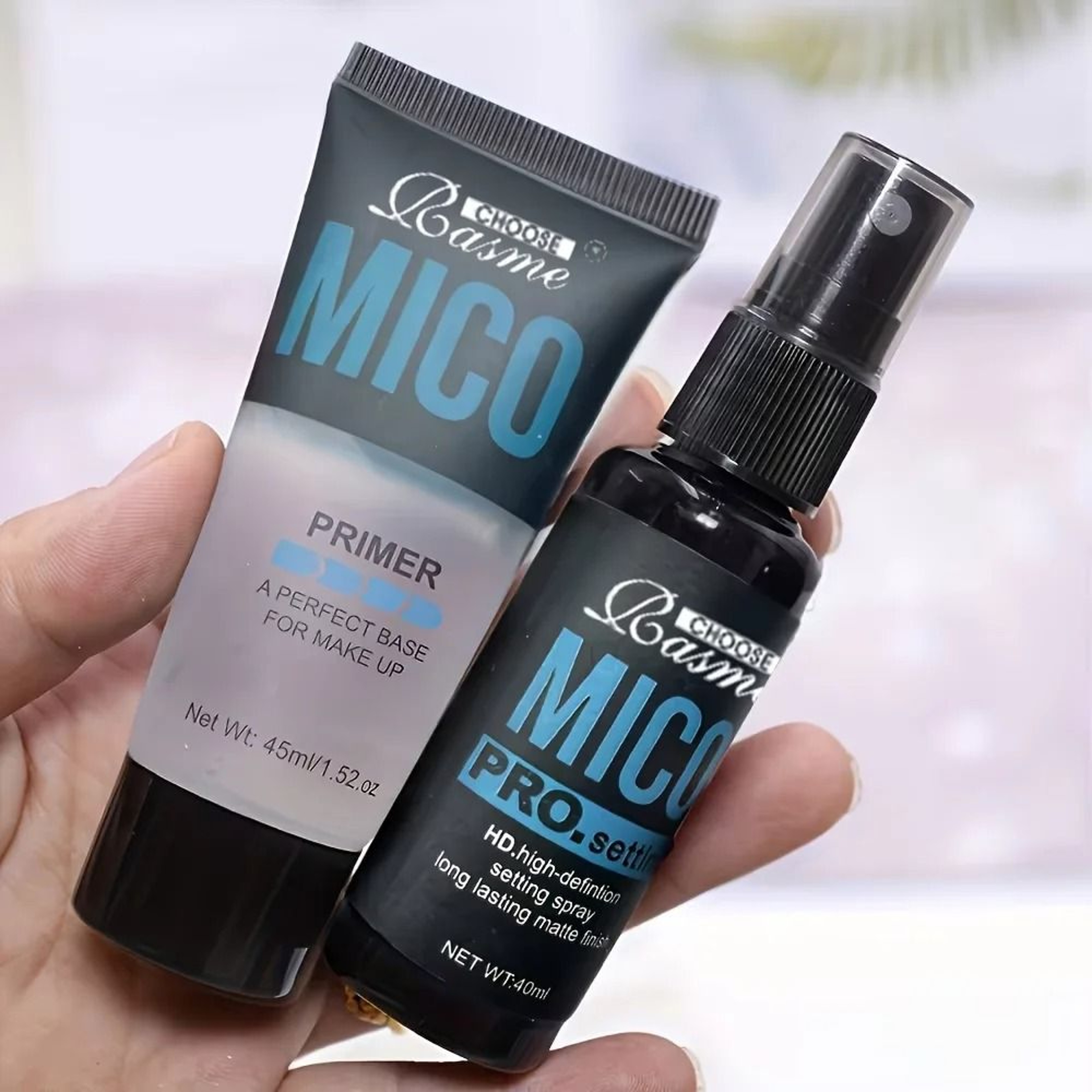 2Piece Base  Lock Makeup Set  PoreBlurring Primer  LongWear Setting Spray Duo 7