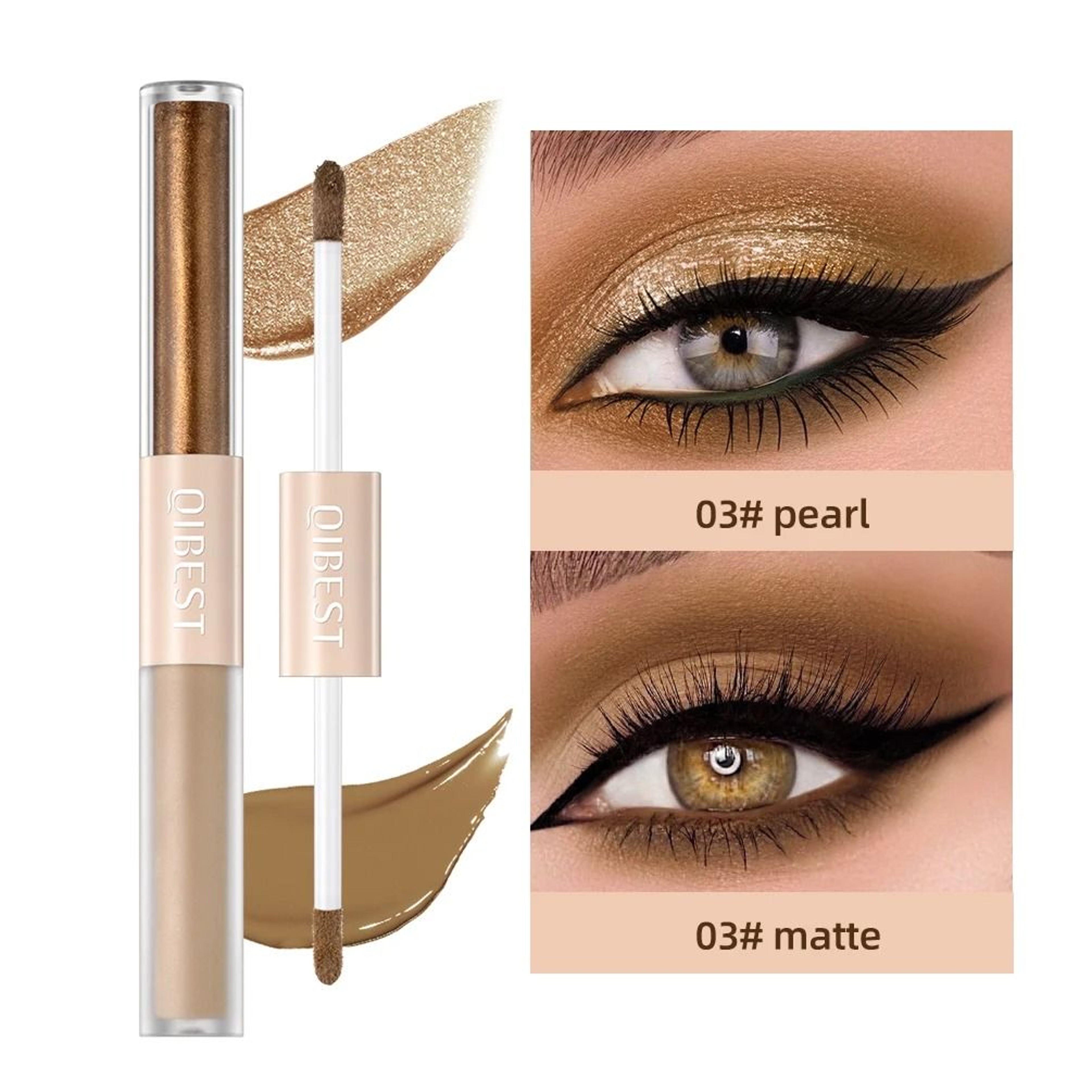2in1 DualEnded Liquid Eyeshadow Stick  Matte Nude  Pearly Shimmer Highlighting Contour Pen 10