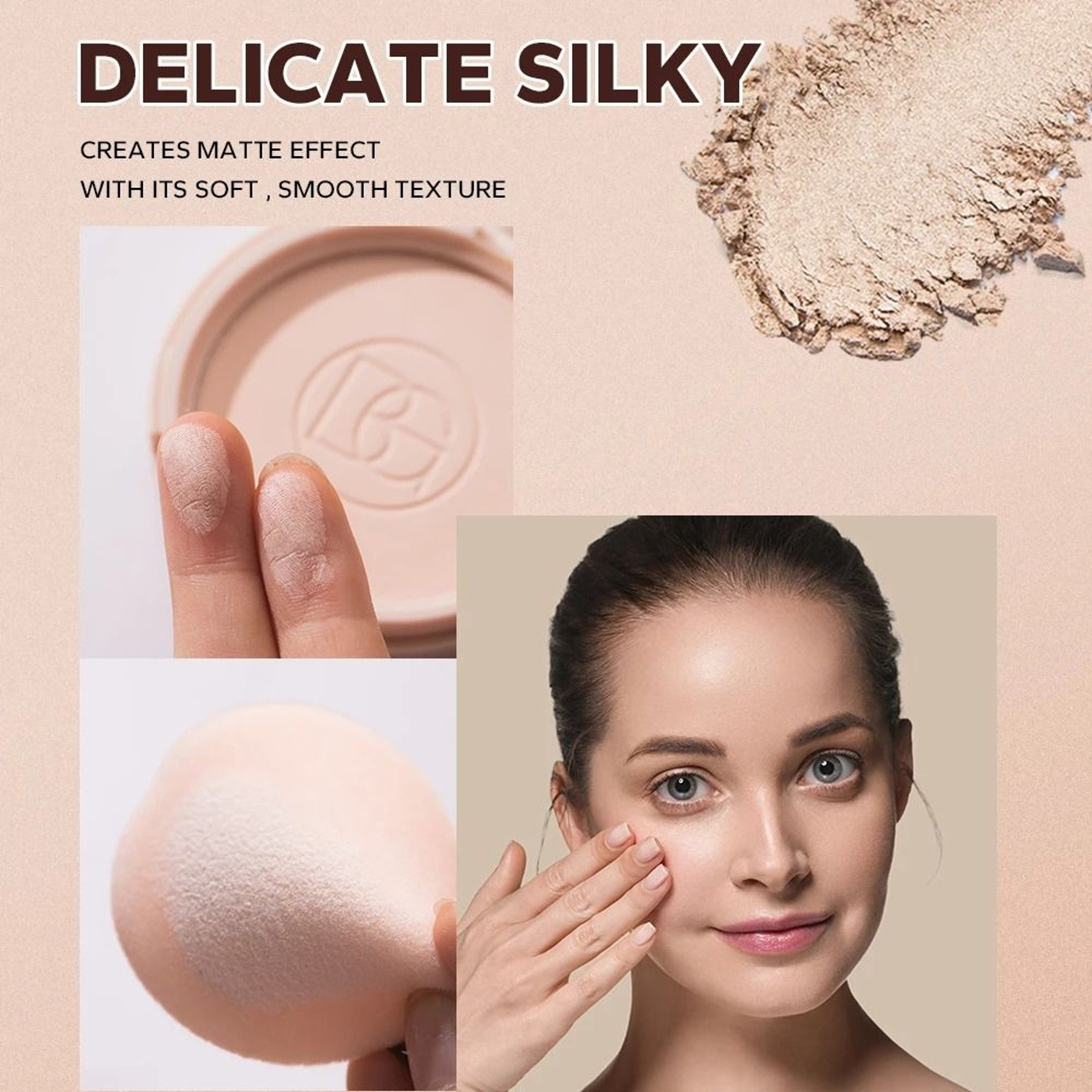 BEAUTY GLAZED Oil Control Matte Pressed Powder  LongLasting Flawless Setting Face Powder Compact Wi 5