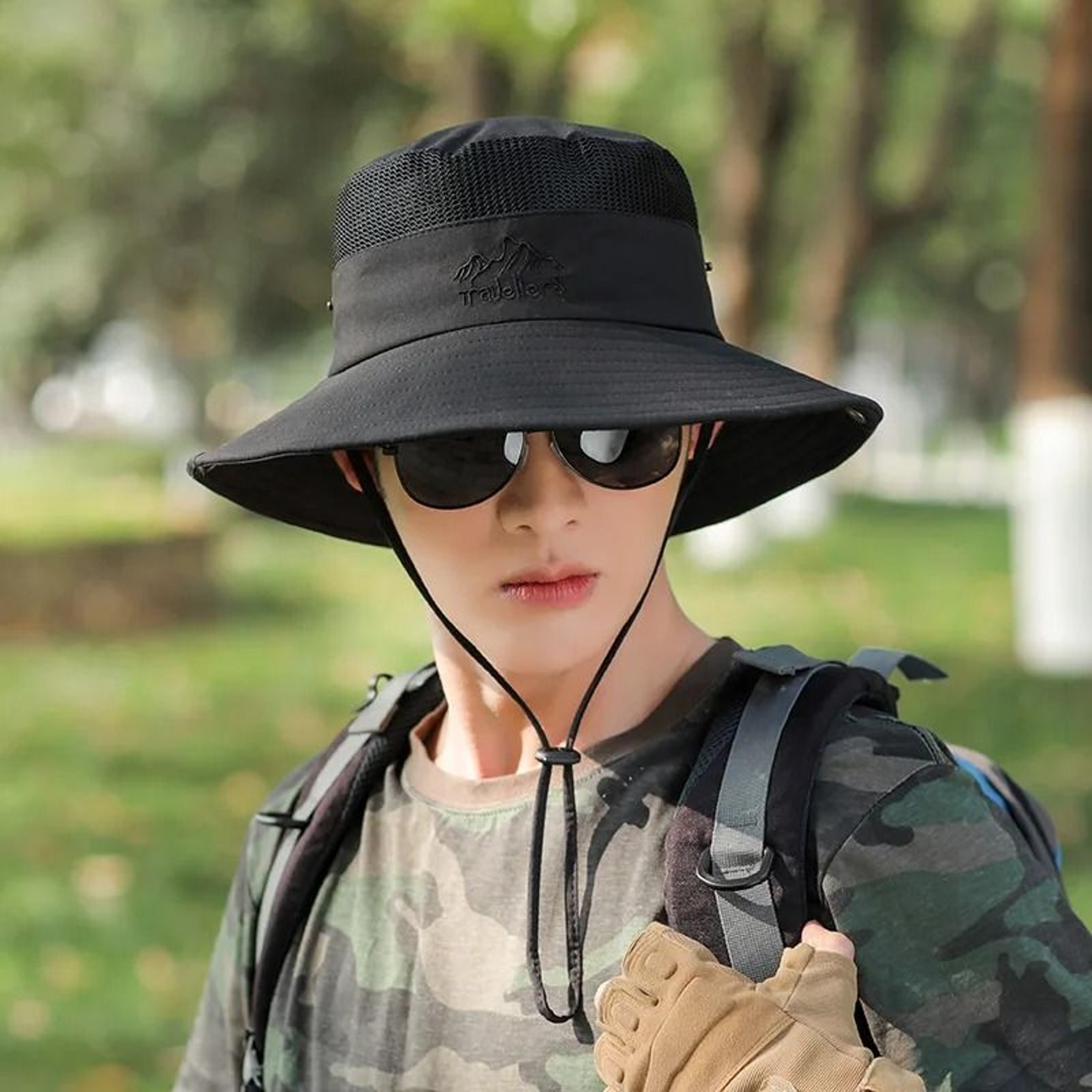 Mens QuickDrying Summer Bucket Hat  Breathable Outdoor Sunshade  Mesh Fisherman Cap For Hiking Cycl 7