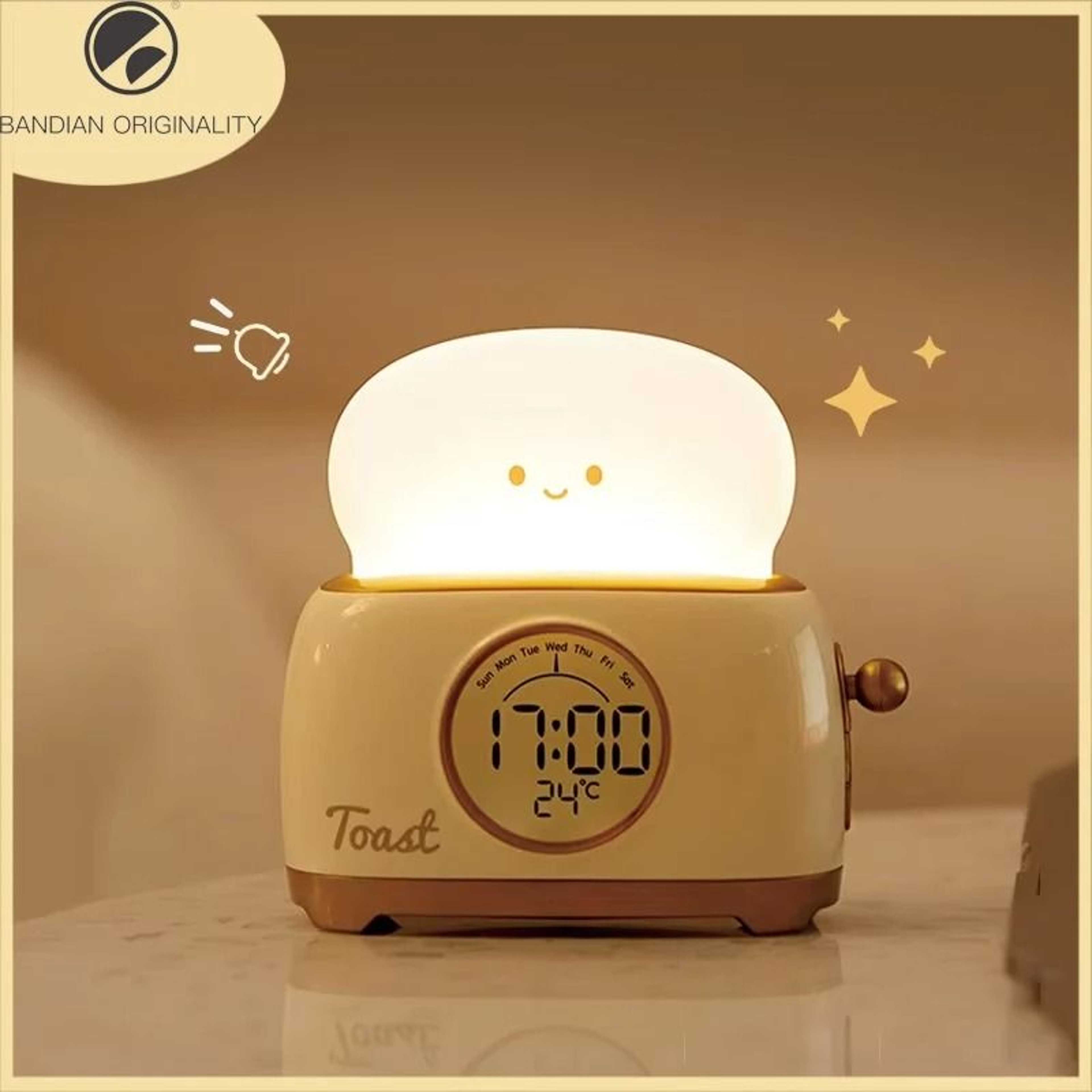 Cute Kids LED Digital Alarm Clock With Night Light  Temperature Display  Bedside Sleep Trainer Cloc 0