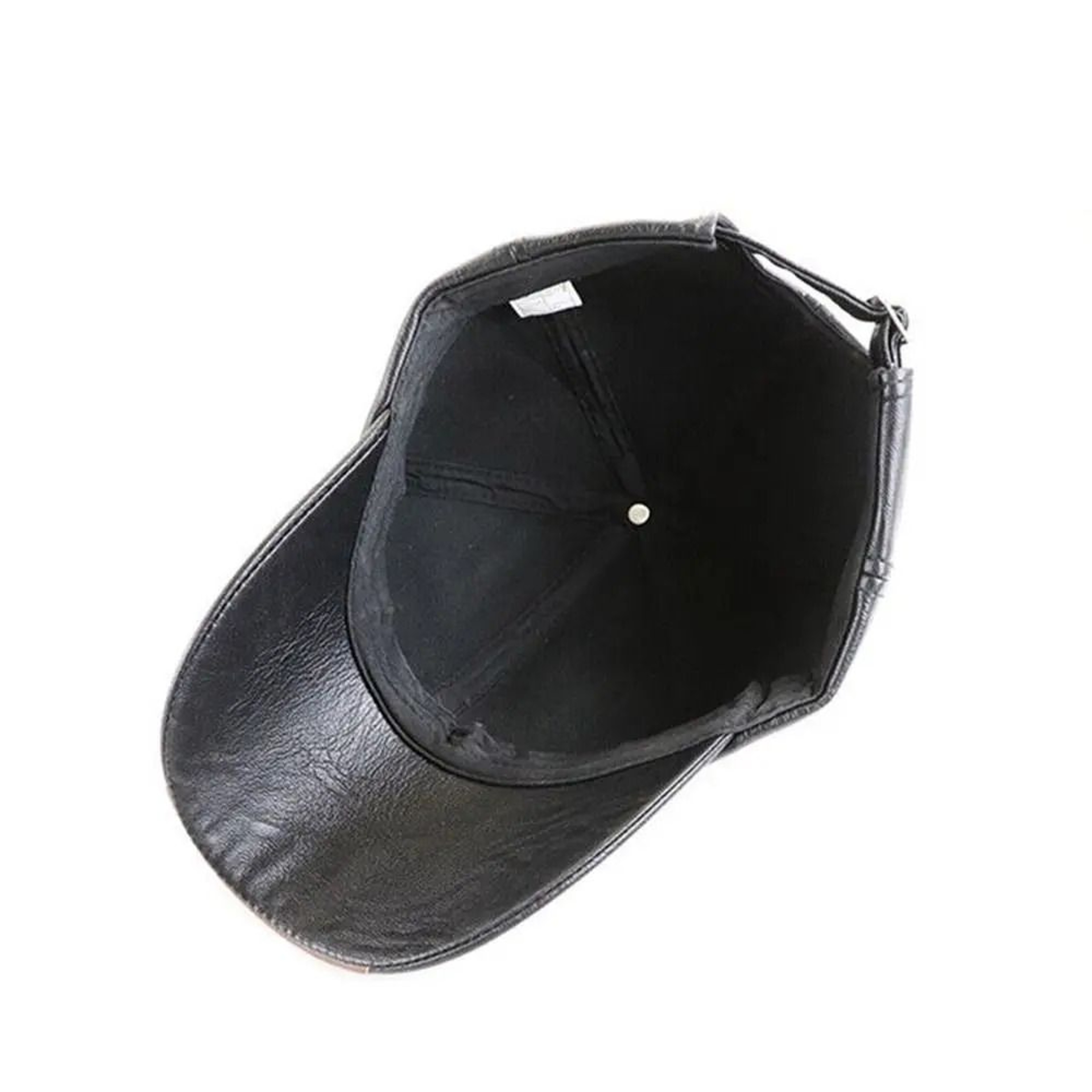 Mens Leather Baseball Cap  Warm Winter Outdoor Outing Cap  Fashion Casual Adjustable Leather Hat 3
