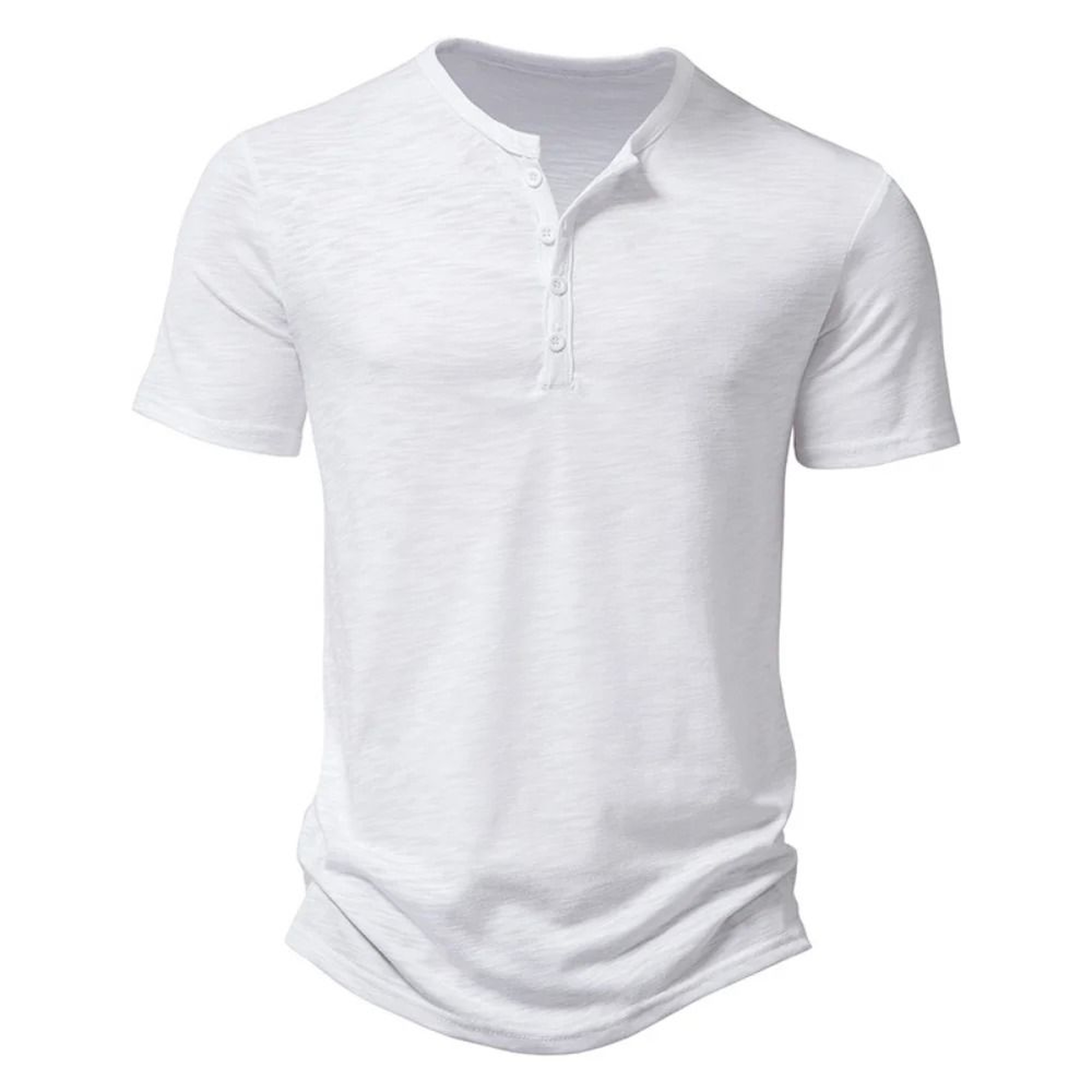 Mens Premium Henley Collar Short Sleeve TShirt  HighQuality Casual Solid Color Summer Polo Shirt 3