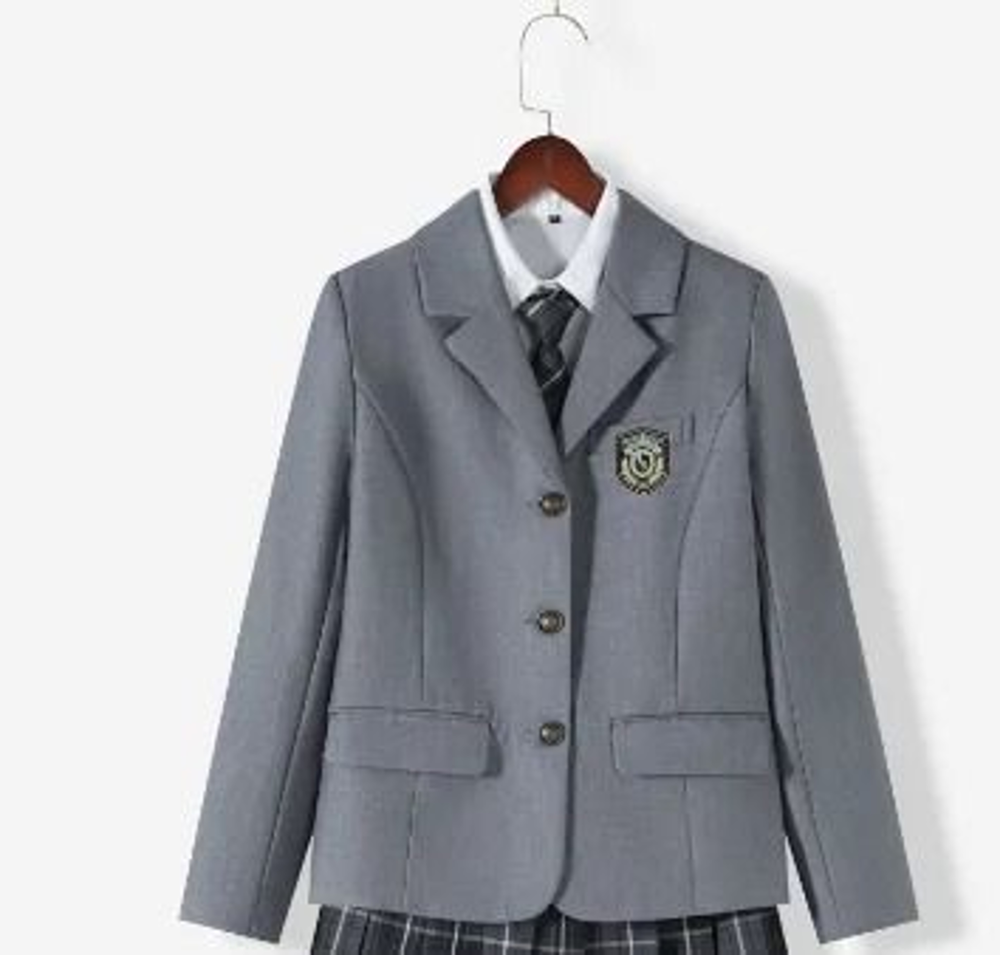 Japanese School Uniform Autumn Winter Blazer Set  Classic Blazer Sailor Tie  Pleated Skirt Outfit F 14