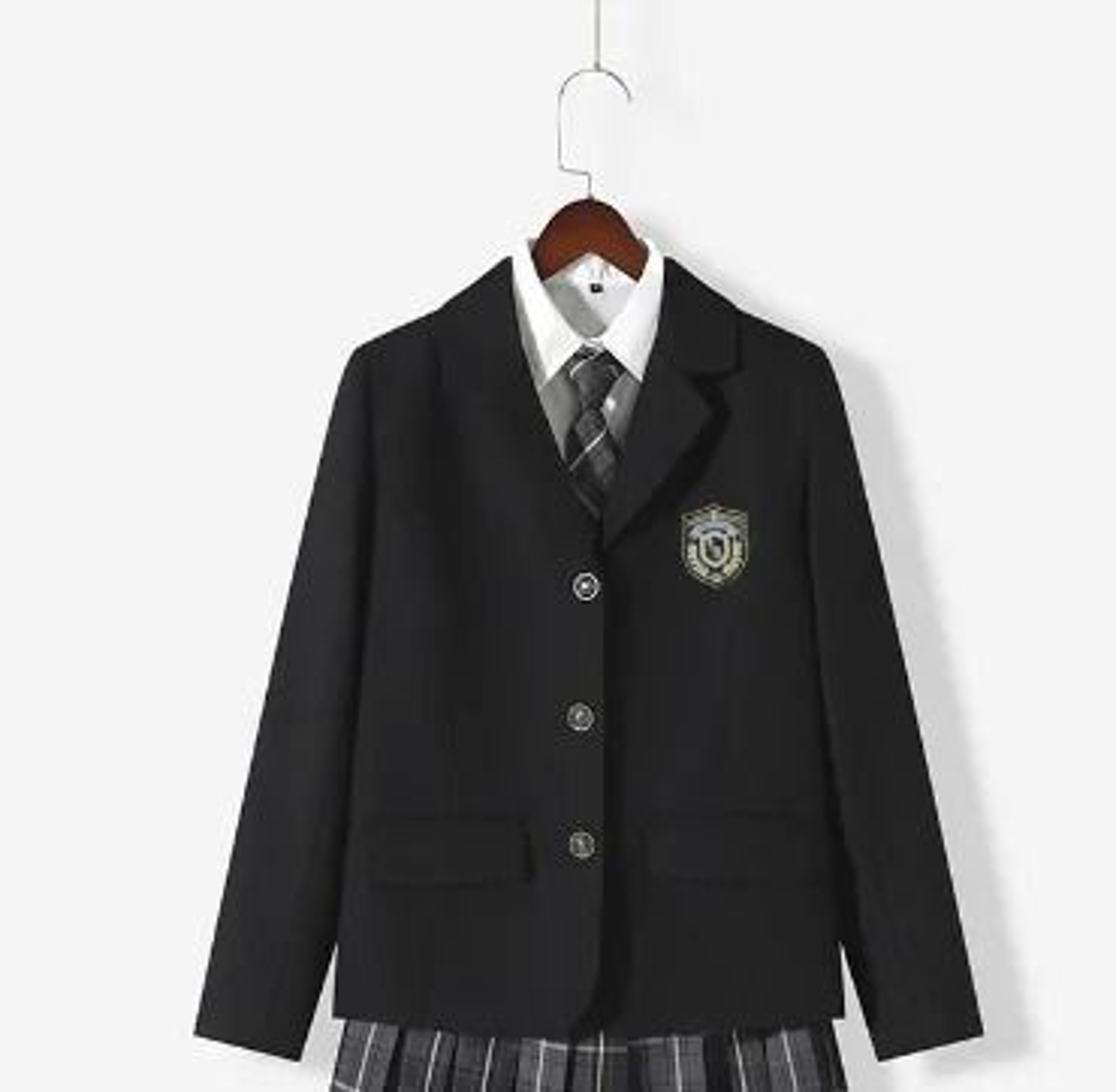 Japanese School Uniform Autumn Winter Blazer Set  Classic Blazer Sailor Tie  Pleated Skirt Outfit F 7