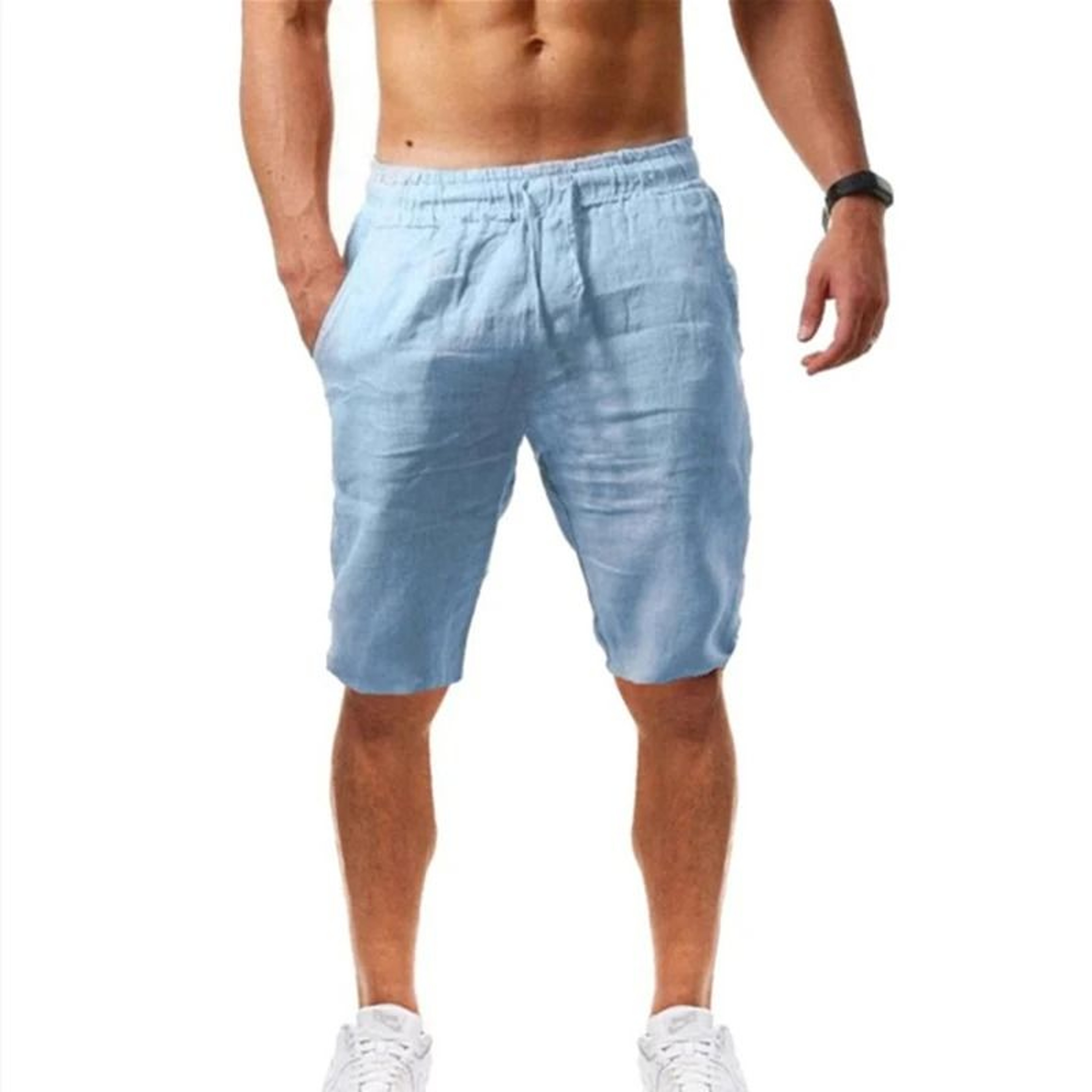 Mens Summer Cotton Linen Joggers  Breathable Casual Gym Training Trousers  Streetwear Sweatpants 1
