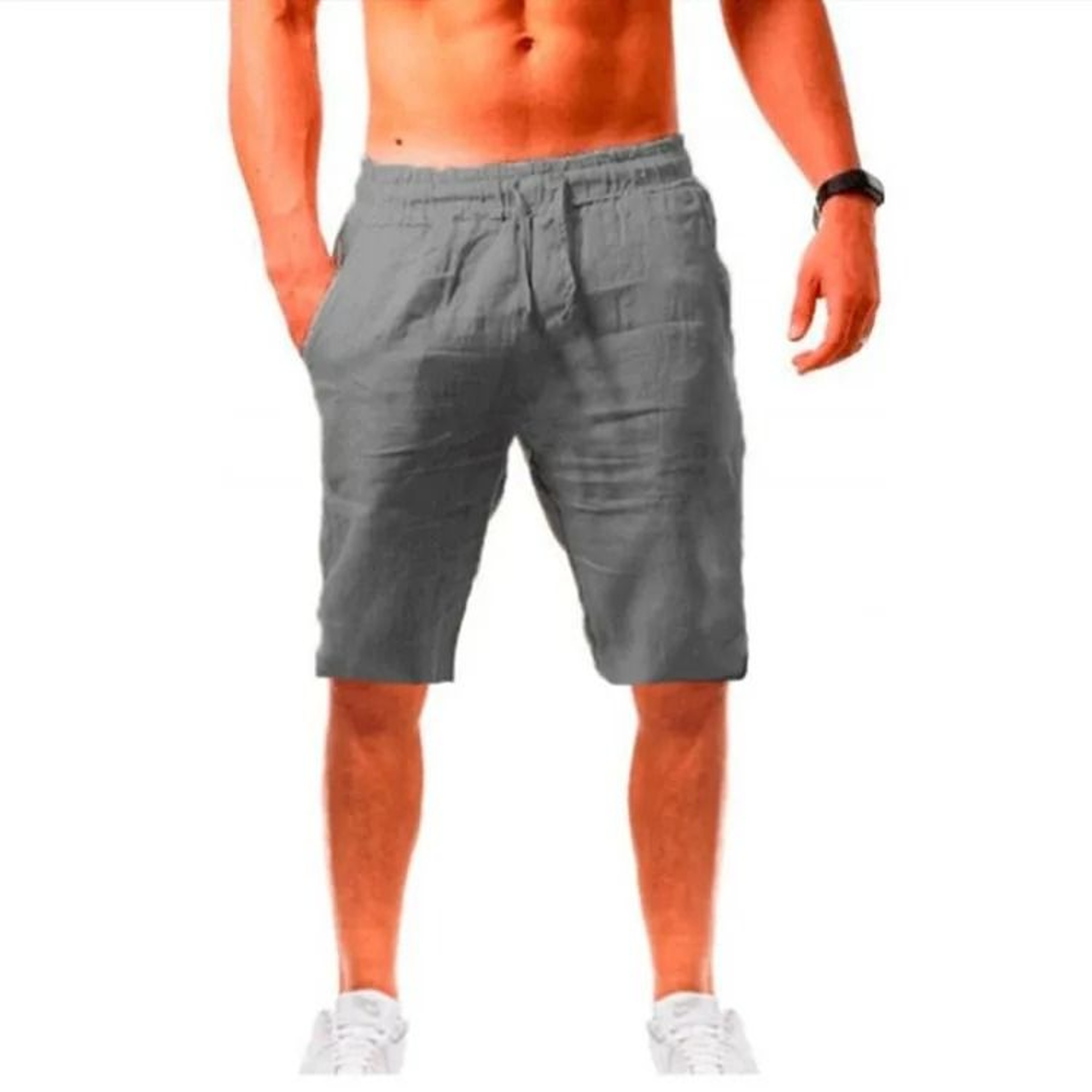 Mens Summer Cotton Linen Joggers  Breathable Casual Gym Training Trousers  Streetwear Sweatpants 16