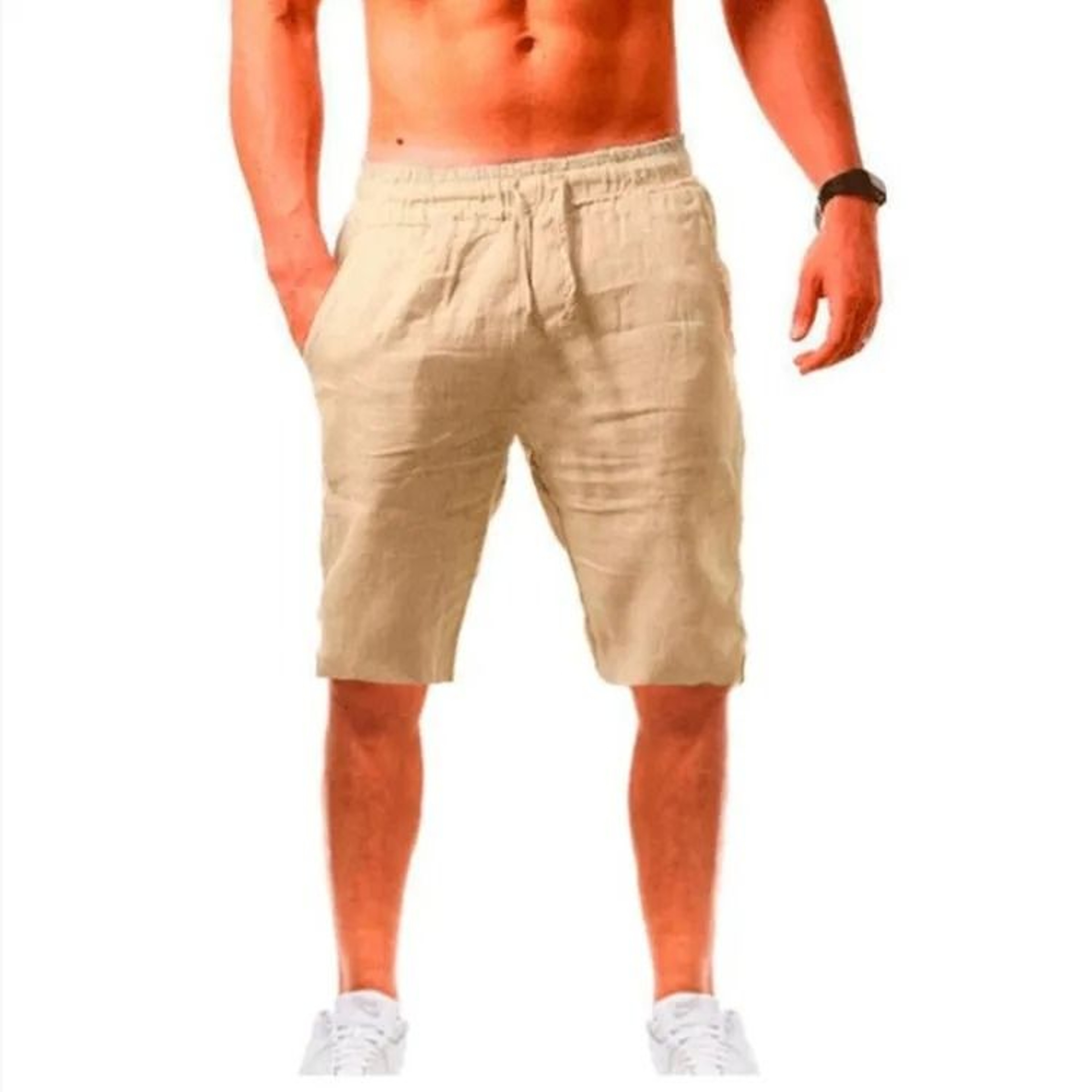 Mens Summer Cotton Linen Joggers  Breathable Casual Gym Training Trousers  Streetwear Sweatpants 17