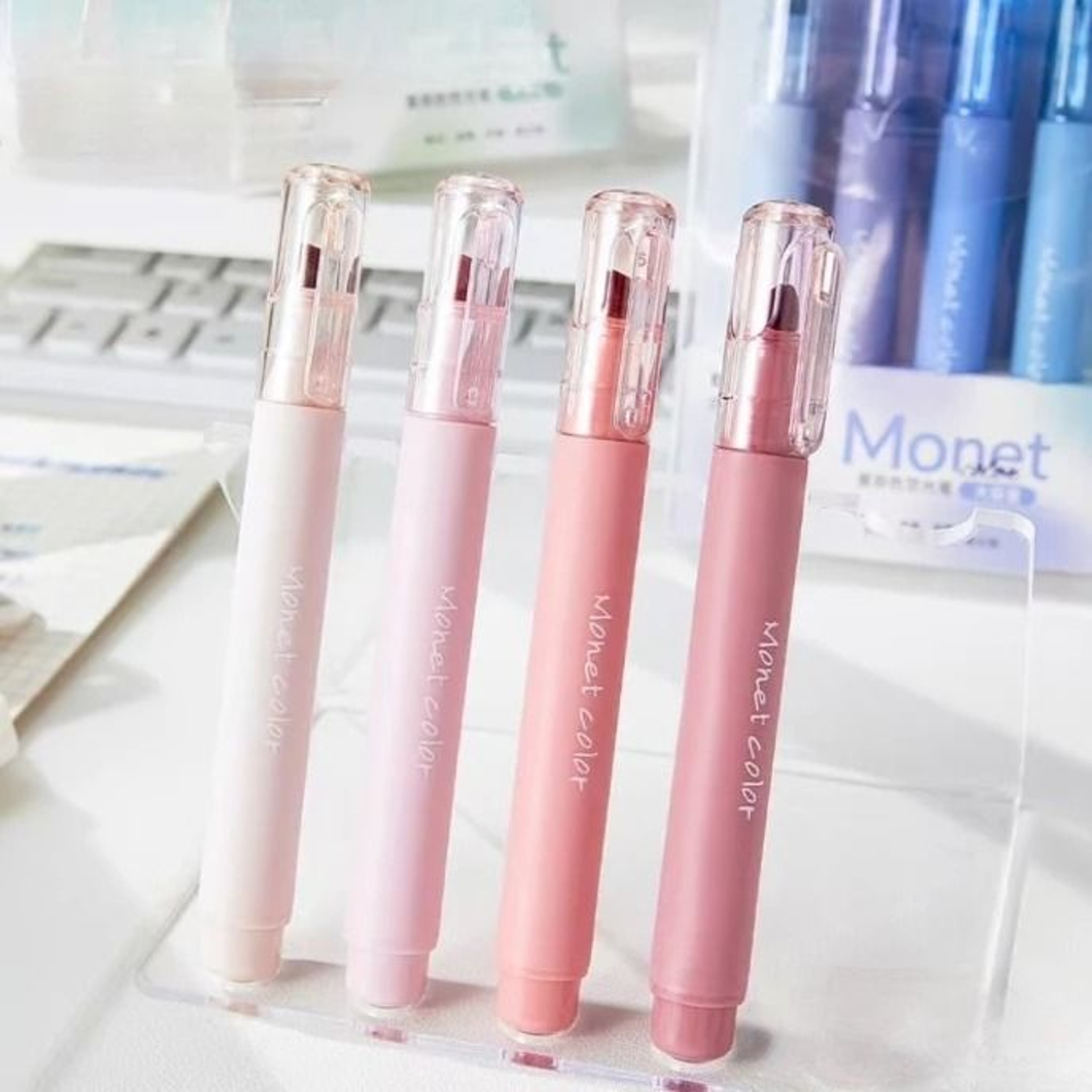 4Pack SoftTouch Morandi Pink Fluorescent Gel Pens  QuickDry WaterBased Ink Pens 1