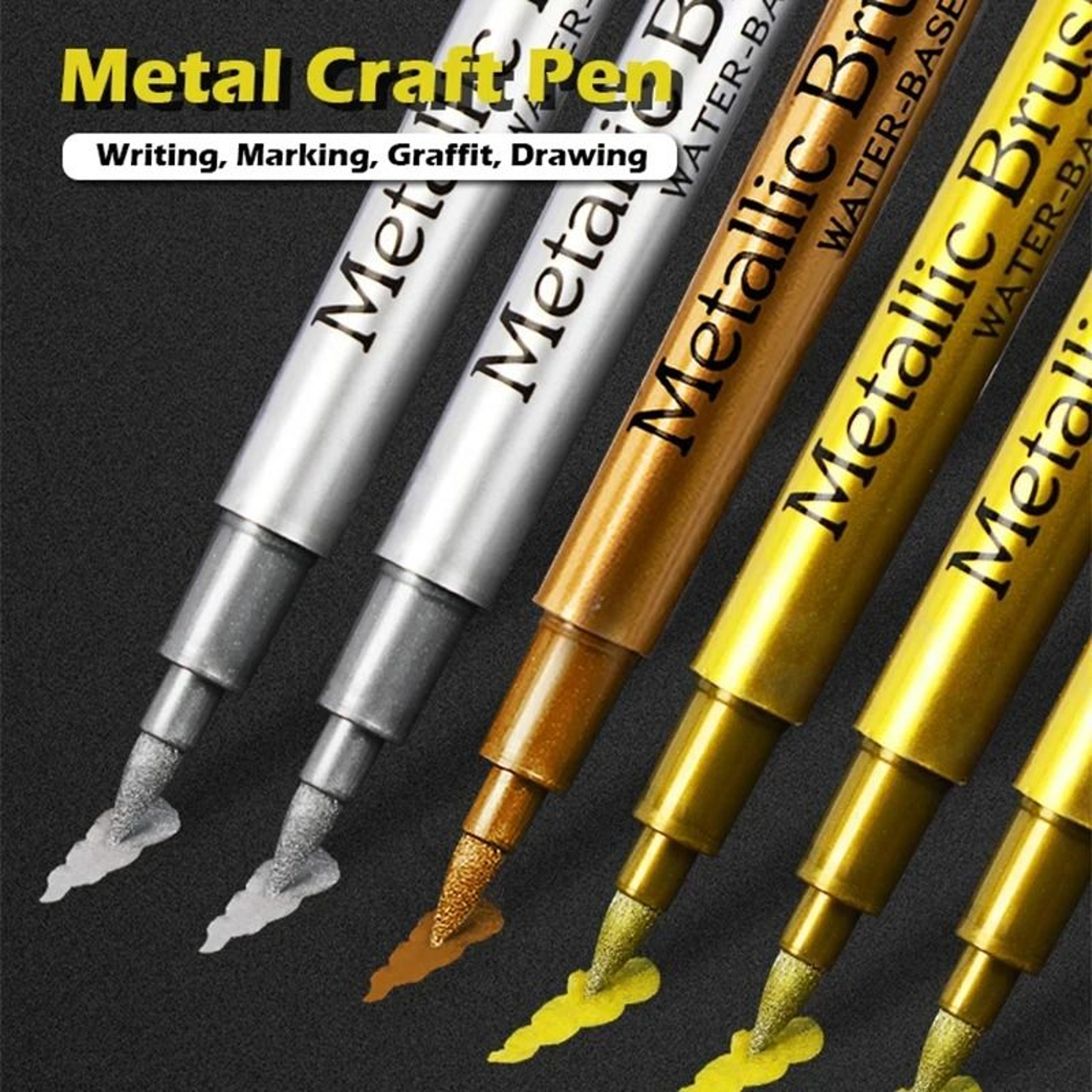 Gold  Silver Brush Metallic Marker Pens  Permanent Art Markers For Manga Scrapbooking  Crafts 0