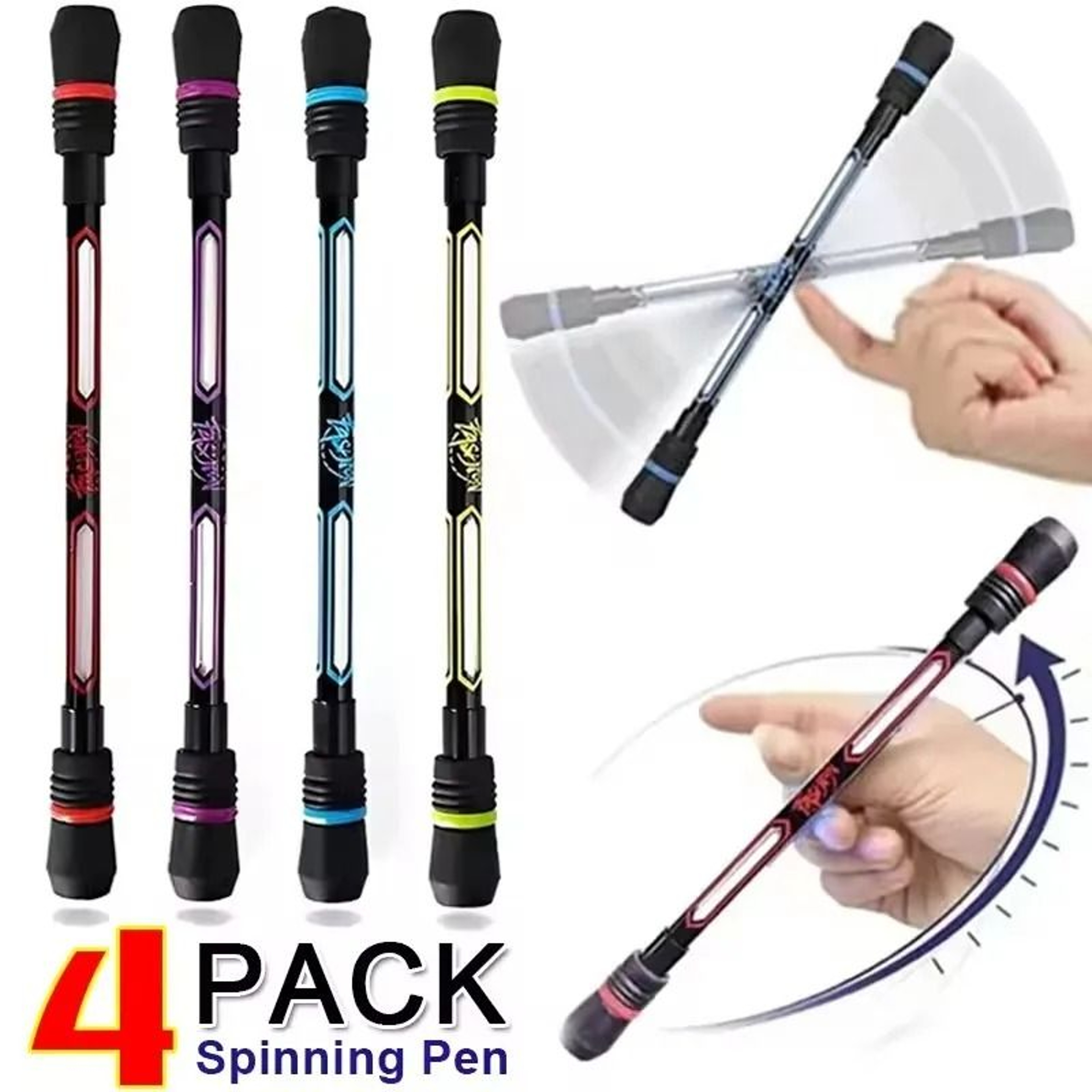 Stress Relief Spinning Pen Set  AntiSlip Fidget Spinner Ballpoint Pen Toy For Adults  Kids 0