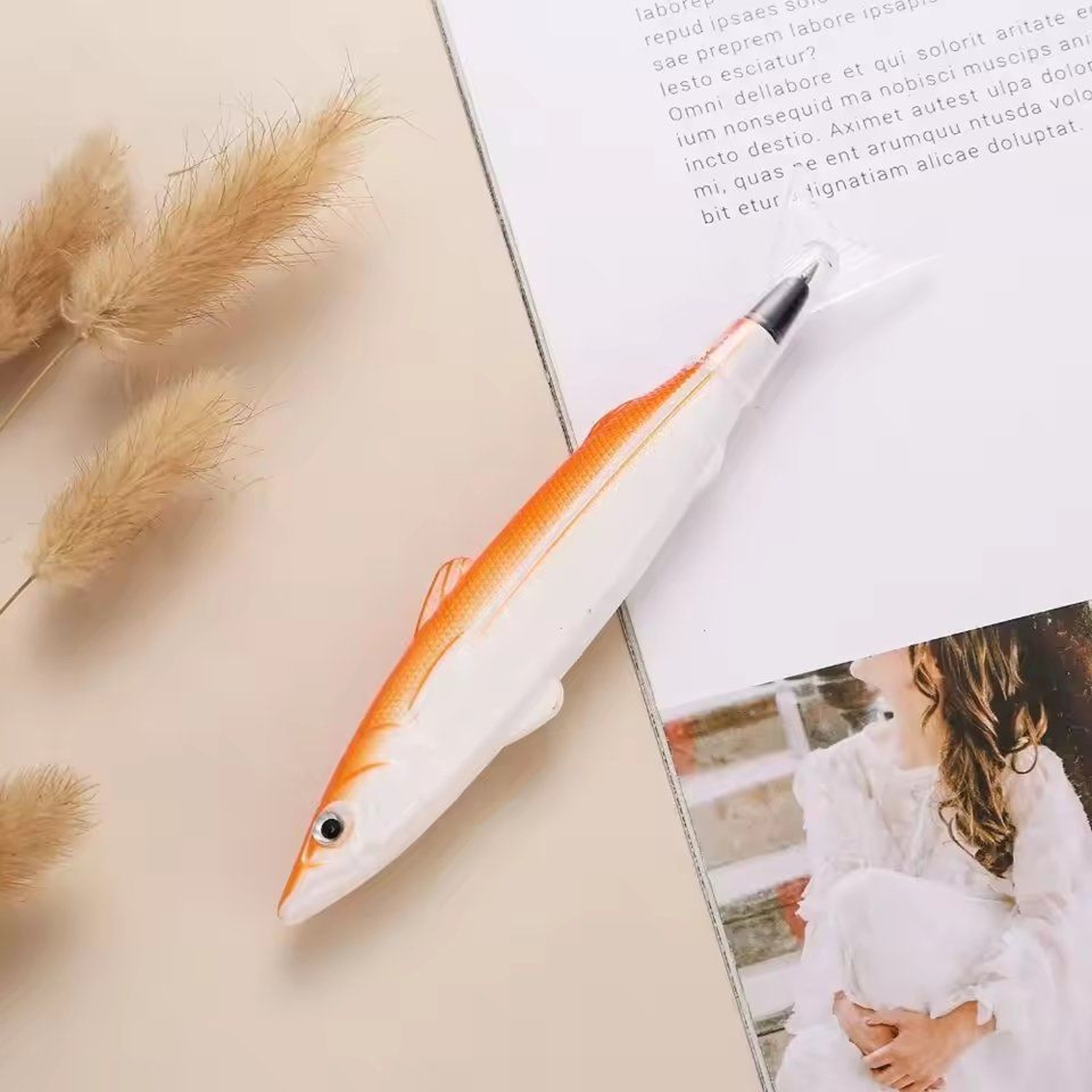 Creative Salt Fish Shape Ballpoint Pen  Novelty Signature Gel Pen For School  Office Stationery 6