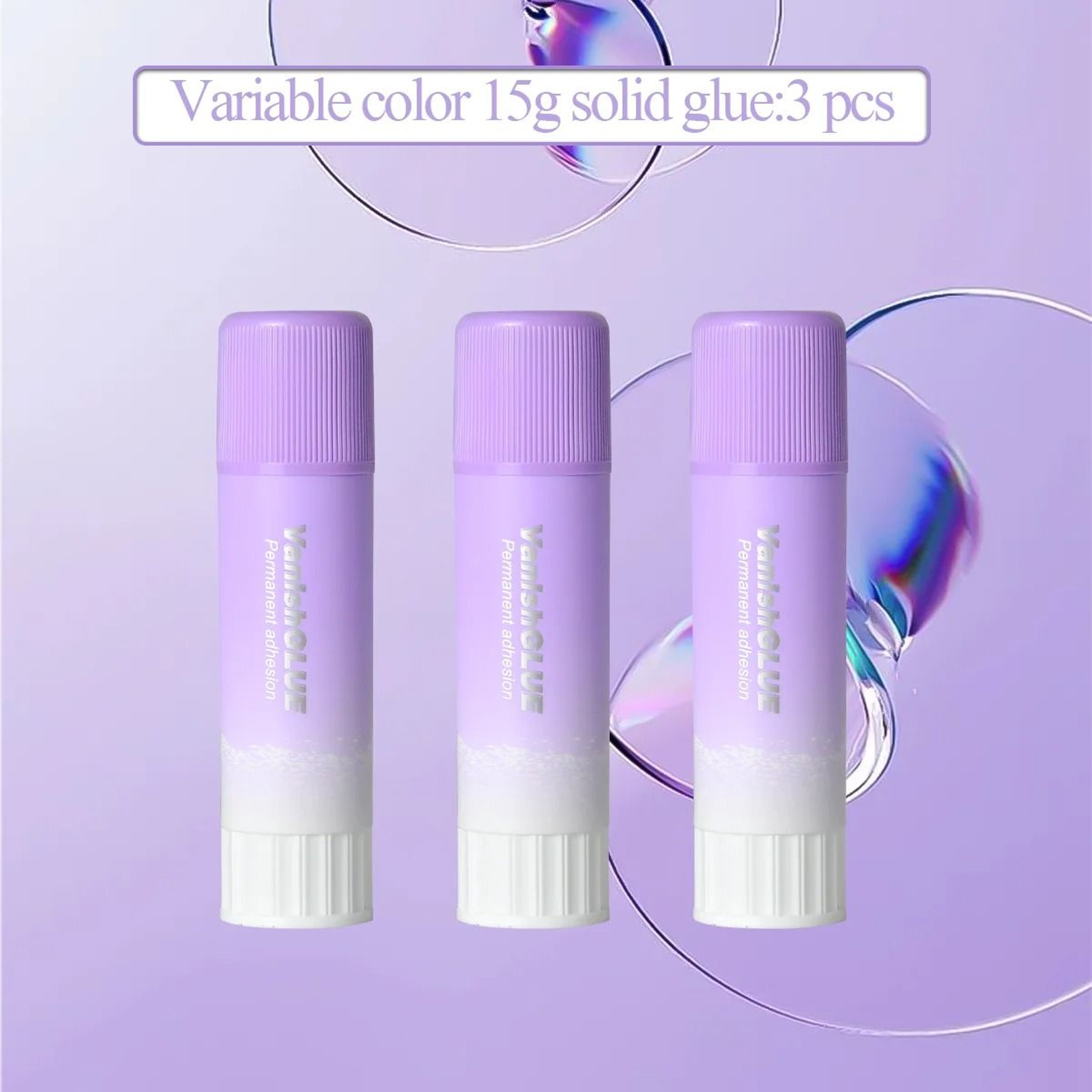 Purple ColorChanging Solid PVP Glue Stick Set 15g  HighViscosity Washable Adhesive For Students  Sc 7
