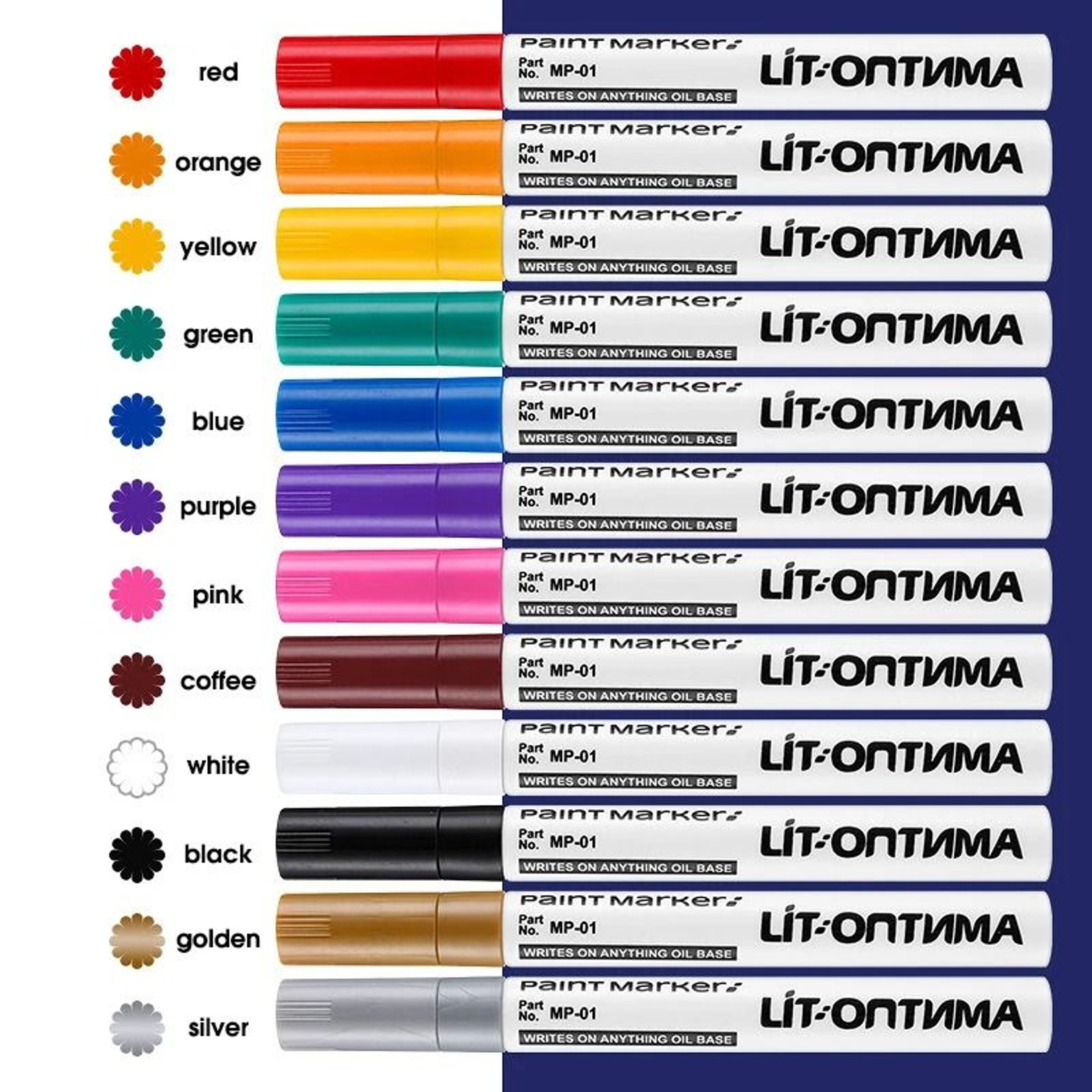 12Color Waterproof Paint Marker Set  QuickDrying Permanent Paint Pen For Tires Wood Metal  Ceramics 4