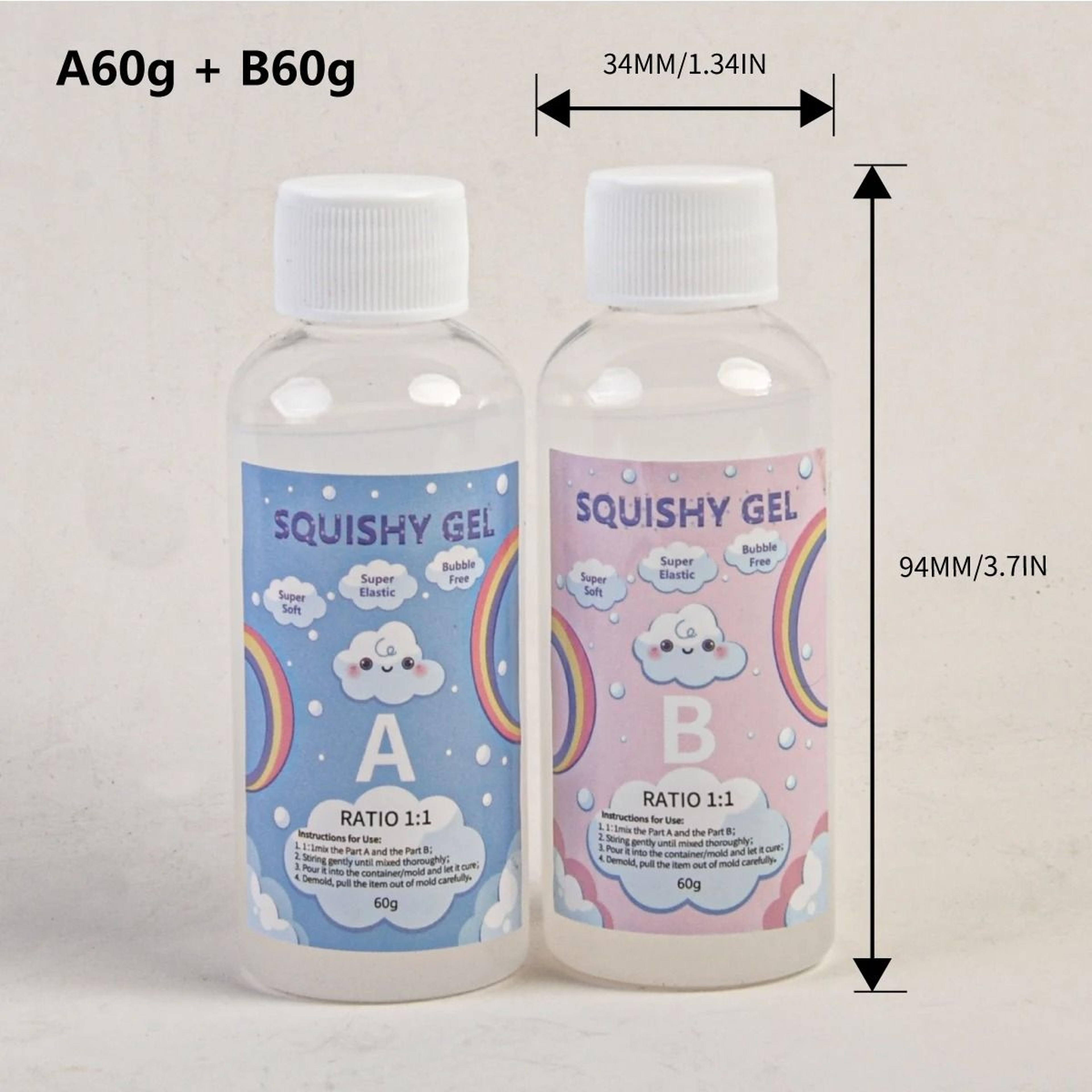Squishy Gel Soft Liquid Resin Glue  DIY Decompression Toy  Cat Paw Mold Resin 9