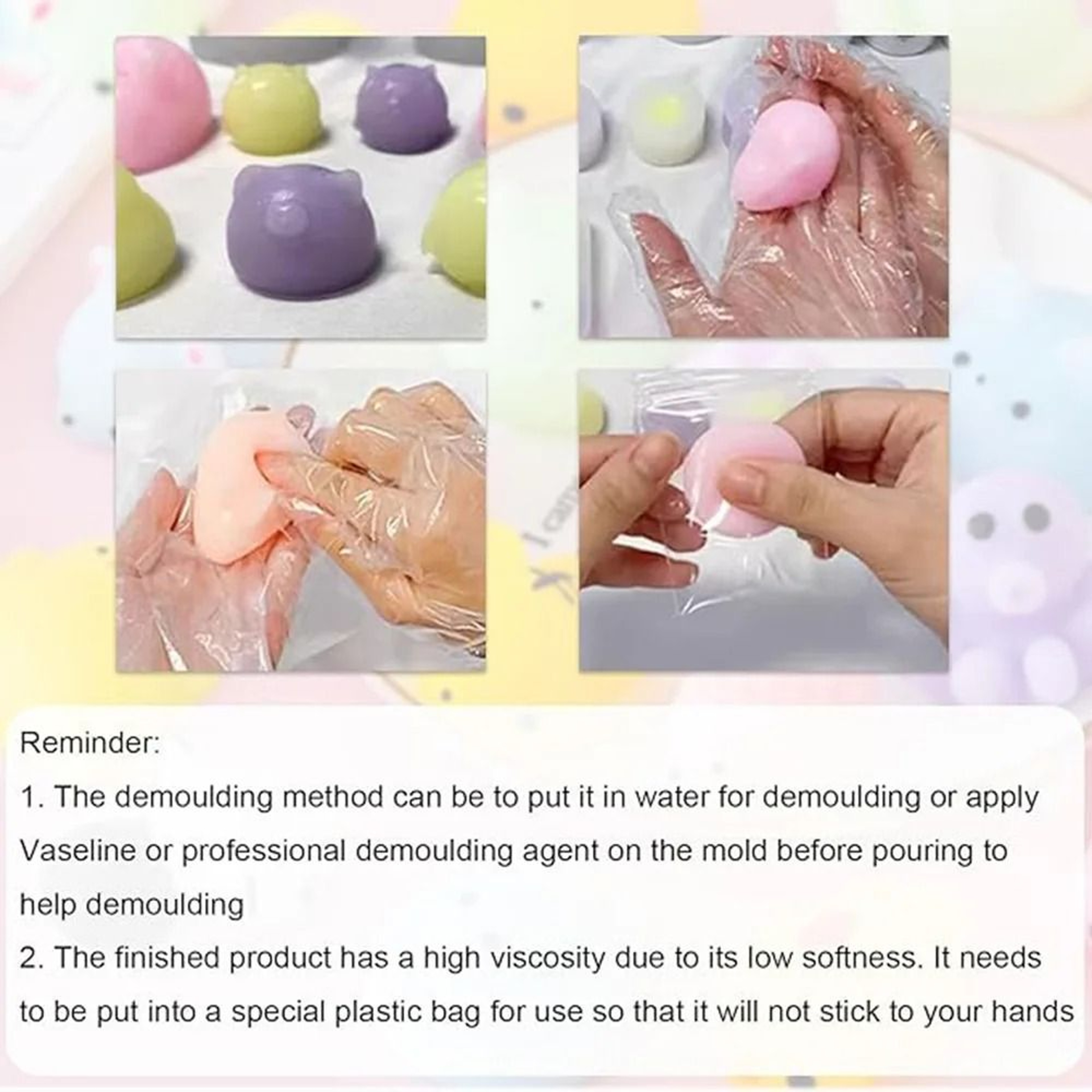 Squishy Gel Soft Liquid Resin Glue  DIY Decompression Toy  Cat Paw Mold Resin 4