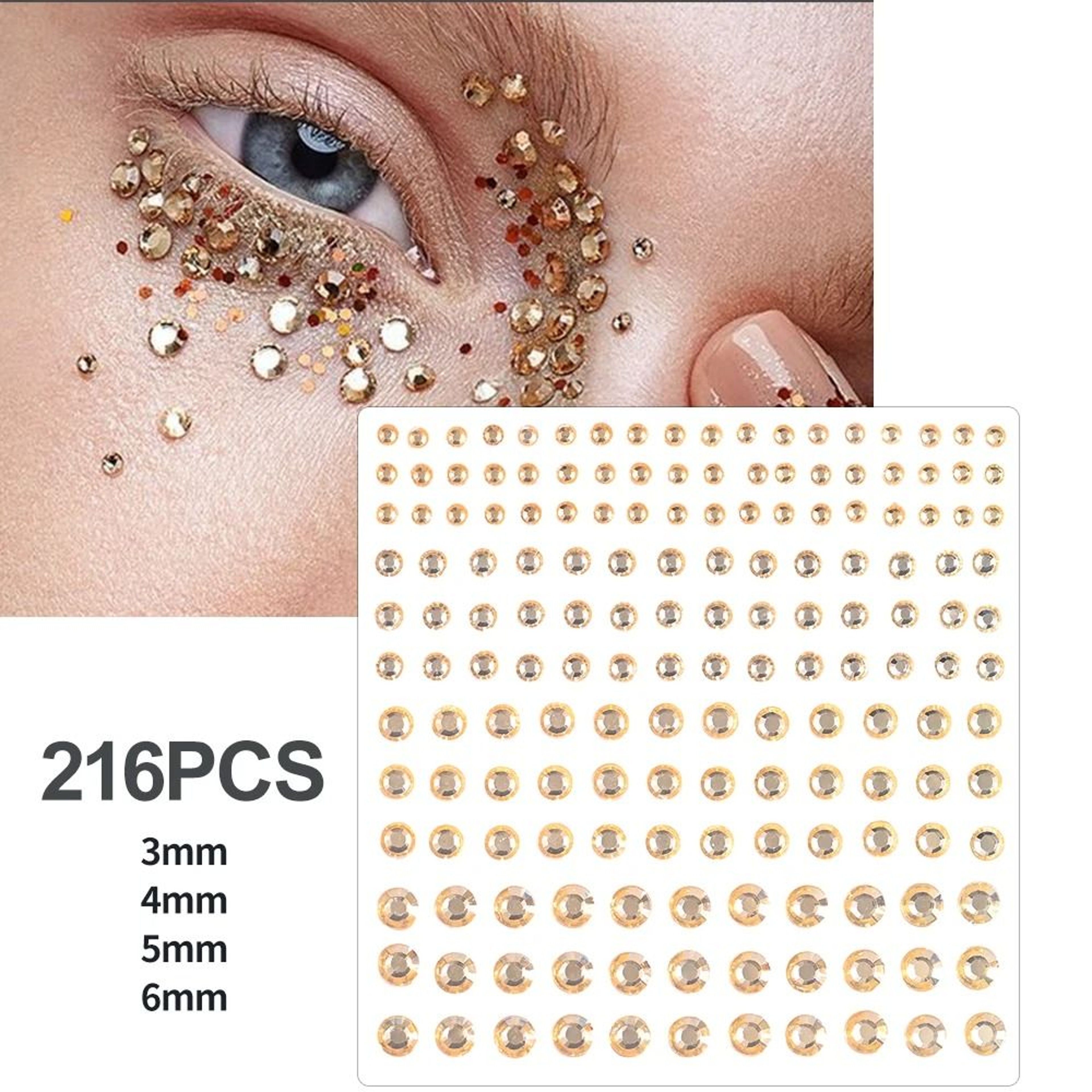SelfAdhesive Pearl Stickers Set 162 Pcs  Mixed Sizes For Face Eyes Makeup  Hair 2