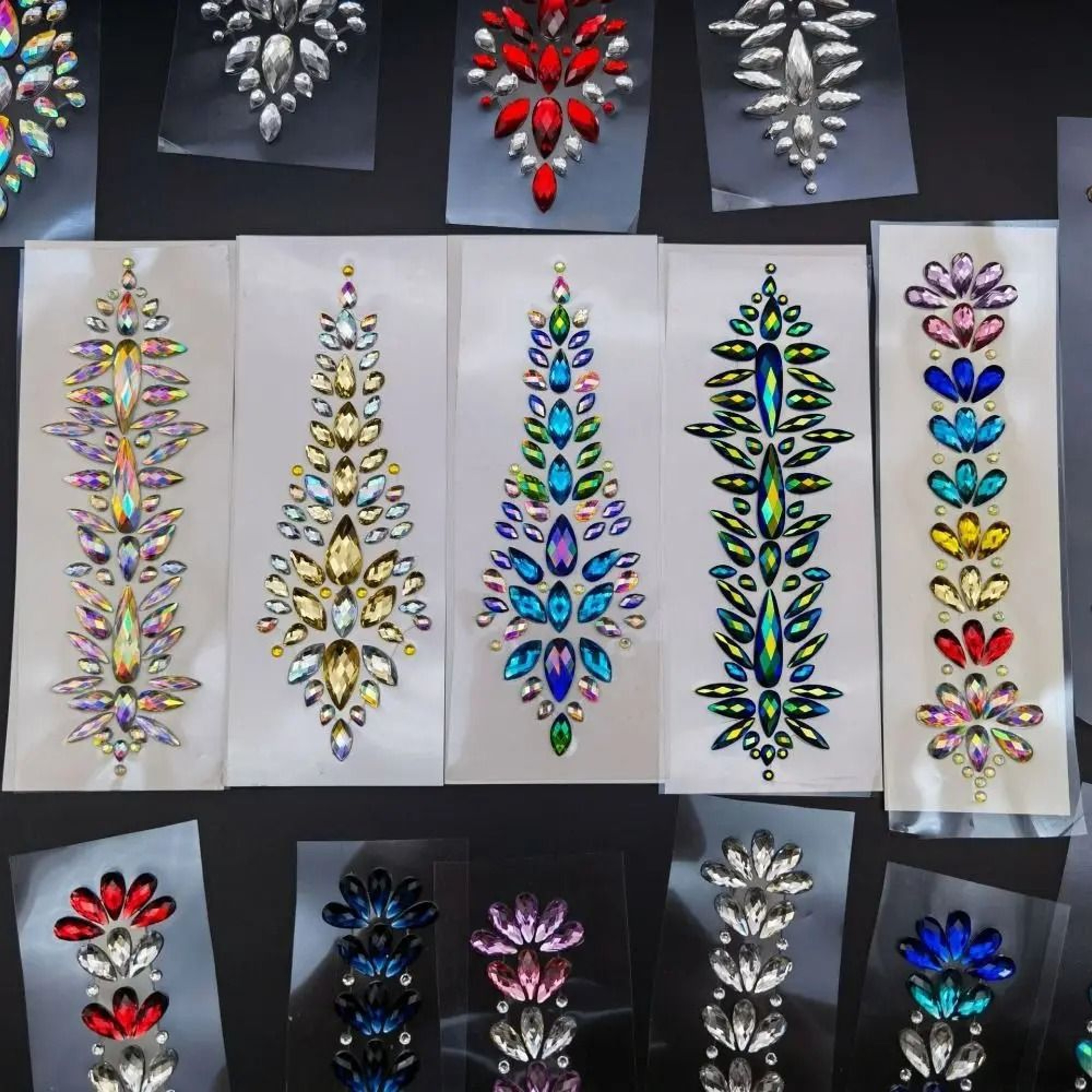 3D EDM Music Festival Crystal Forehead Face Gems  Adhesive Rhinestone Hair  Body Jewels 1