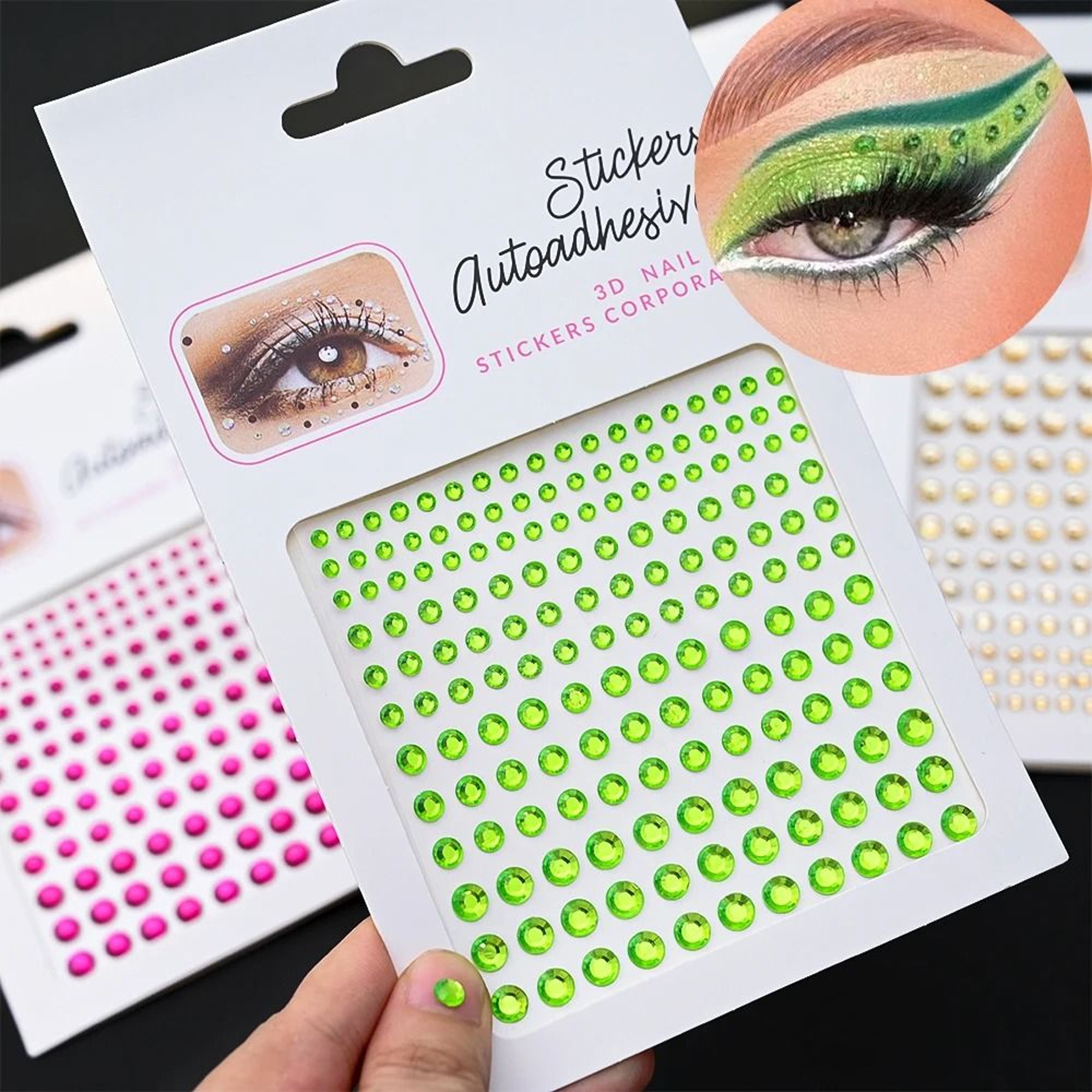 SelfAdhesive Face Jewels  Eyes Rhinestones  Temporary Tattoo Diamond Gems For Makeup  Party 5