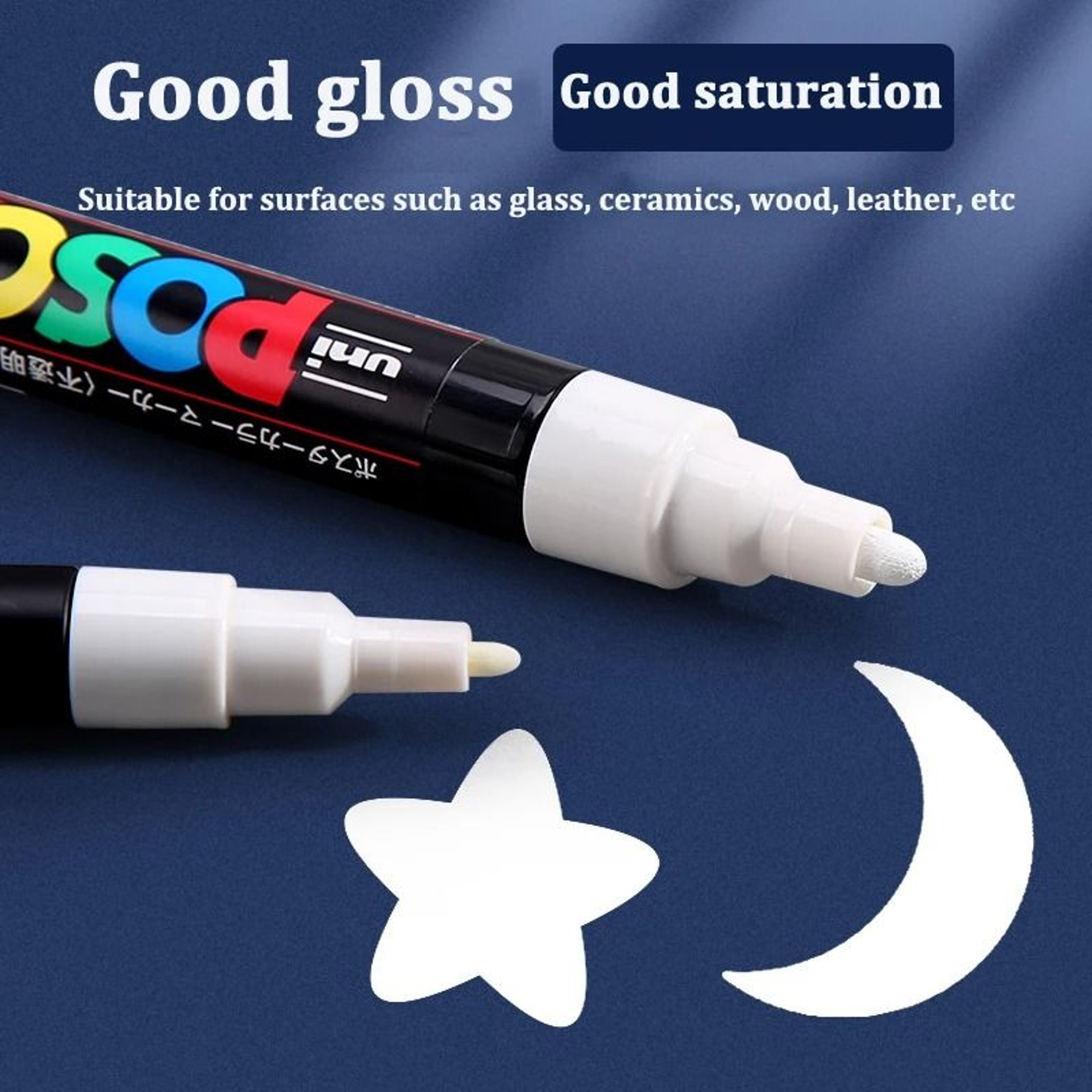 Uni Posca White Acrylic Paint Markers  Permanent Waterproof Fine  Medium Tip Art Pens PC1M  PC3M  P 3