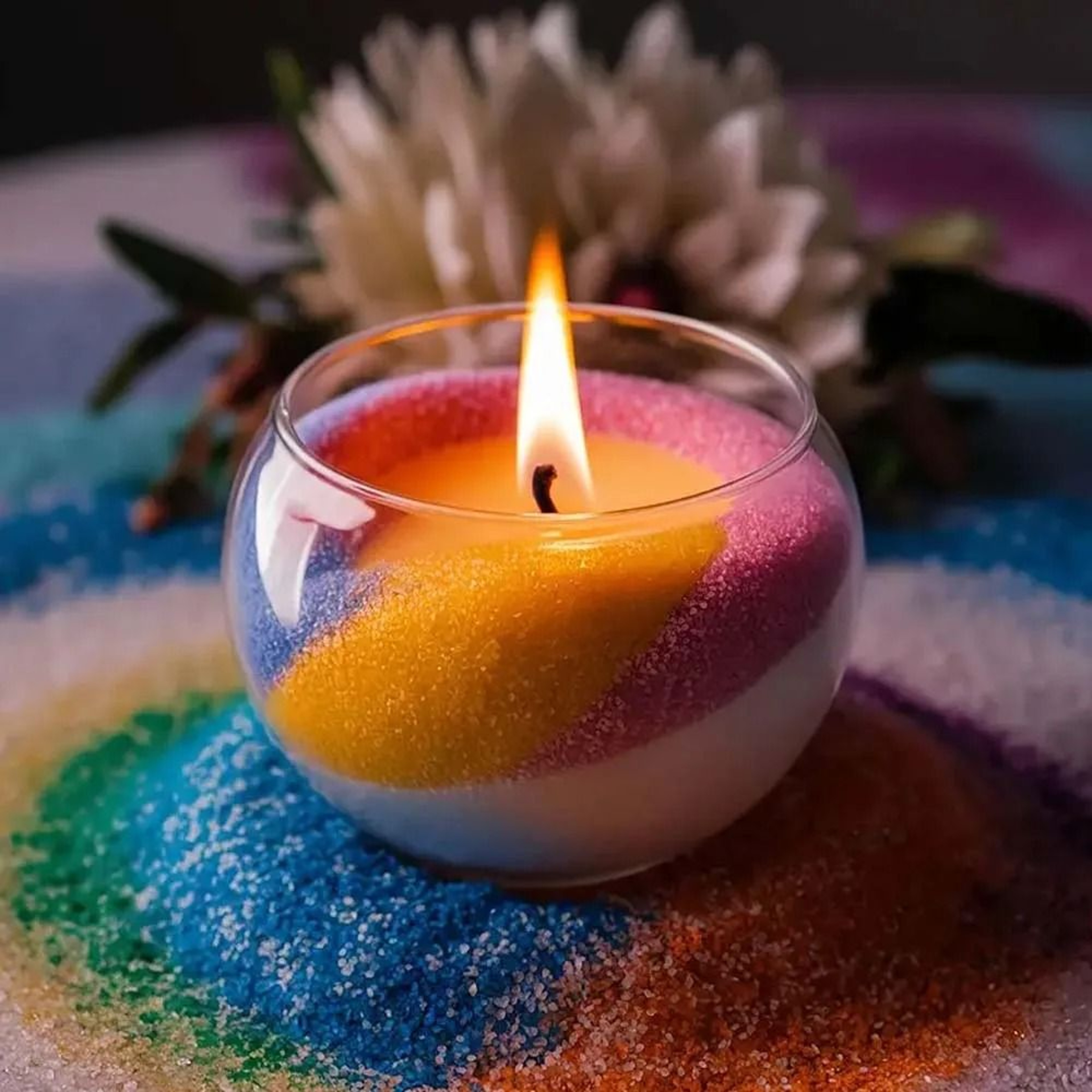 10Color Sand Wax Candle Making Kit  10g Colored Granulated Wax Powder With 5 Cotton Wicks 0