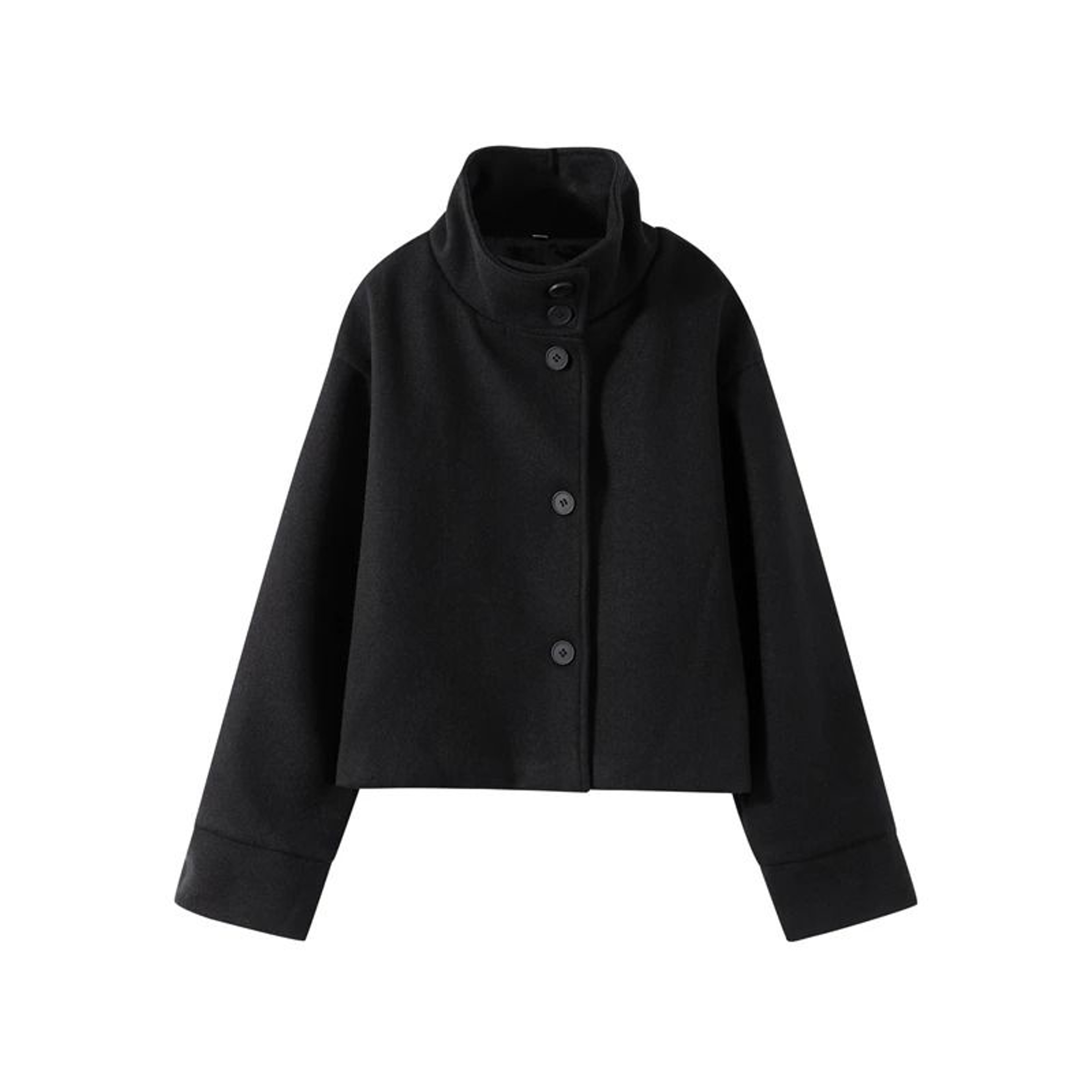 Womens Stand Collar Short Jacket  Elegant SingleBreasted Long Sleeve Spring Coat 8