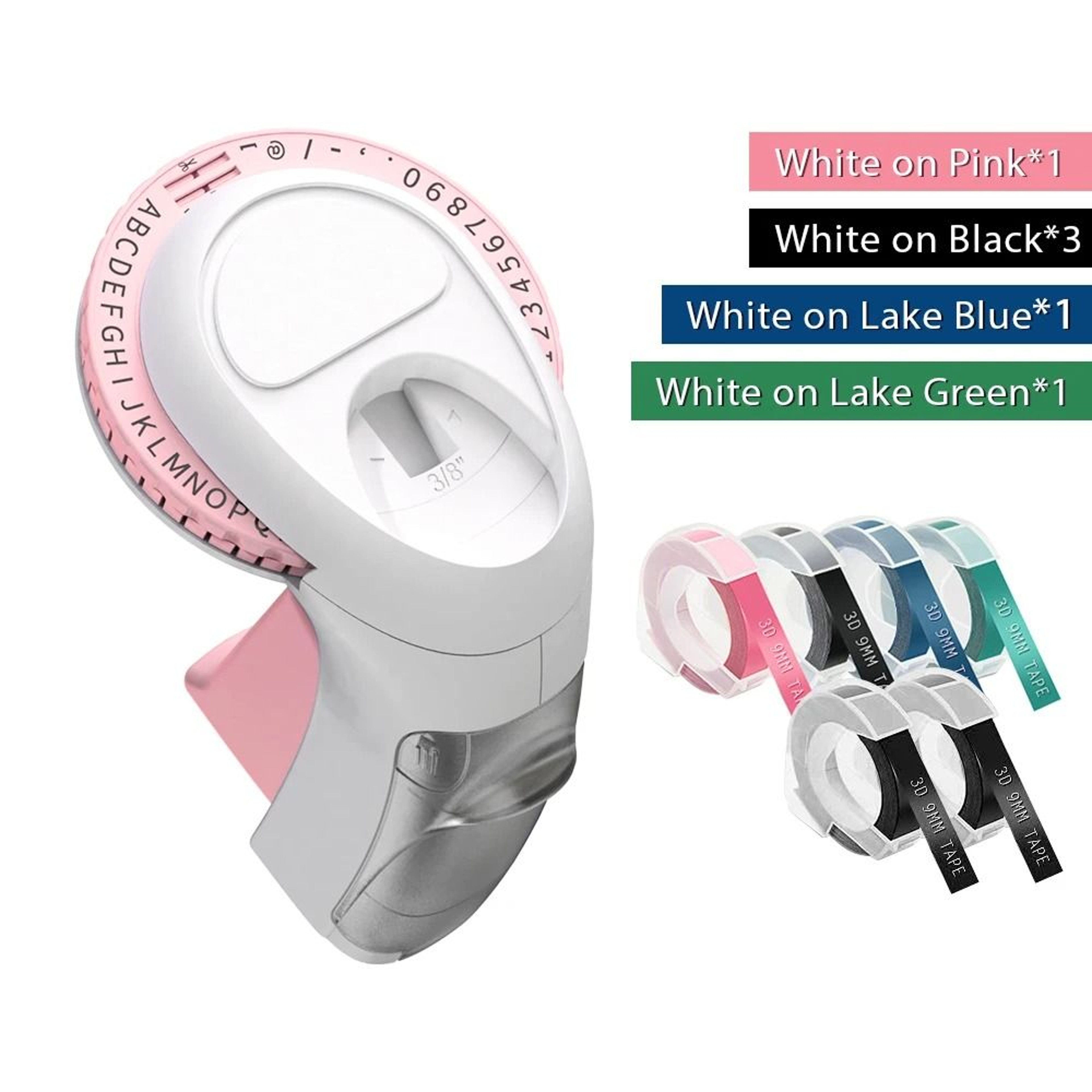 Omega S Handheld Embossing Label Maker  Manual Label Printer With 9mm 3D Tape 10