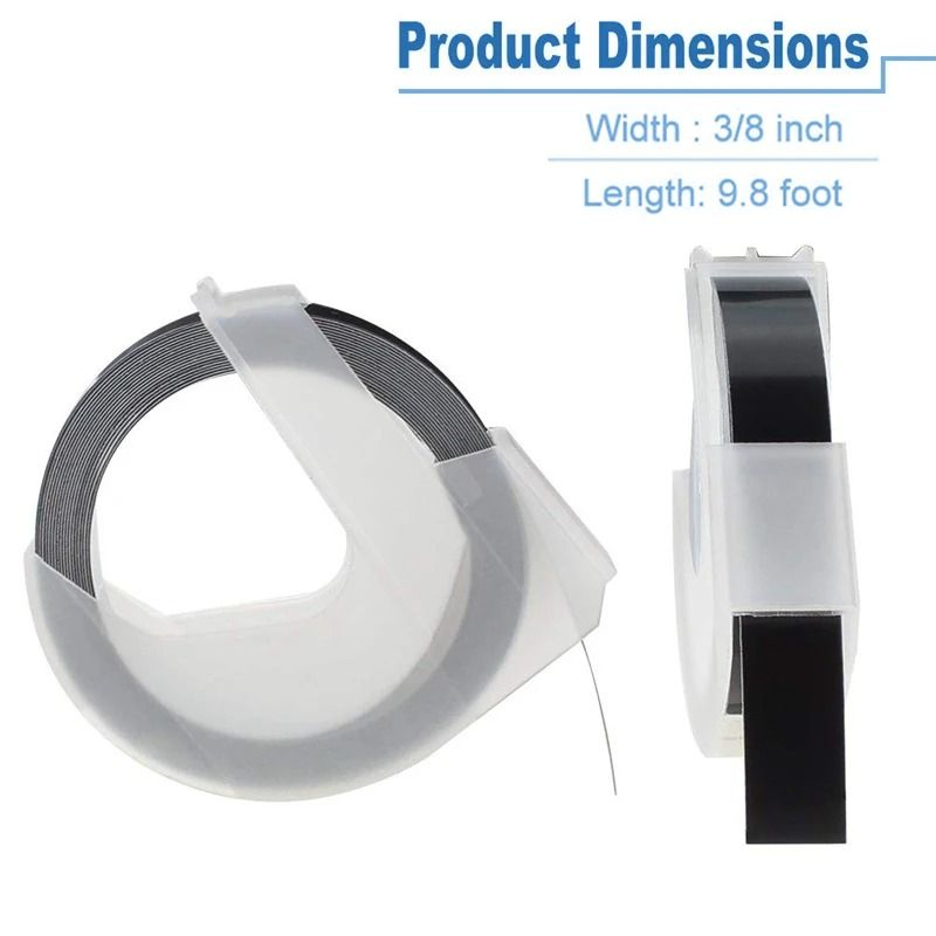 9mm Color 3D Embossing Label Tape - Compatible for Dymo Motex Embossing Label Maker – view 2